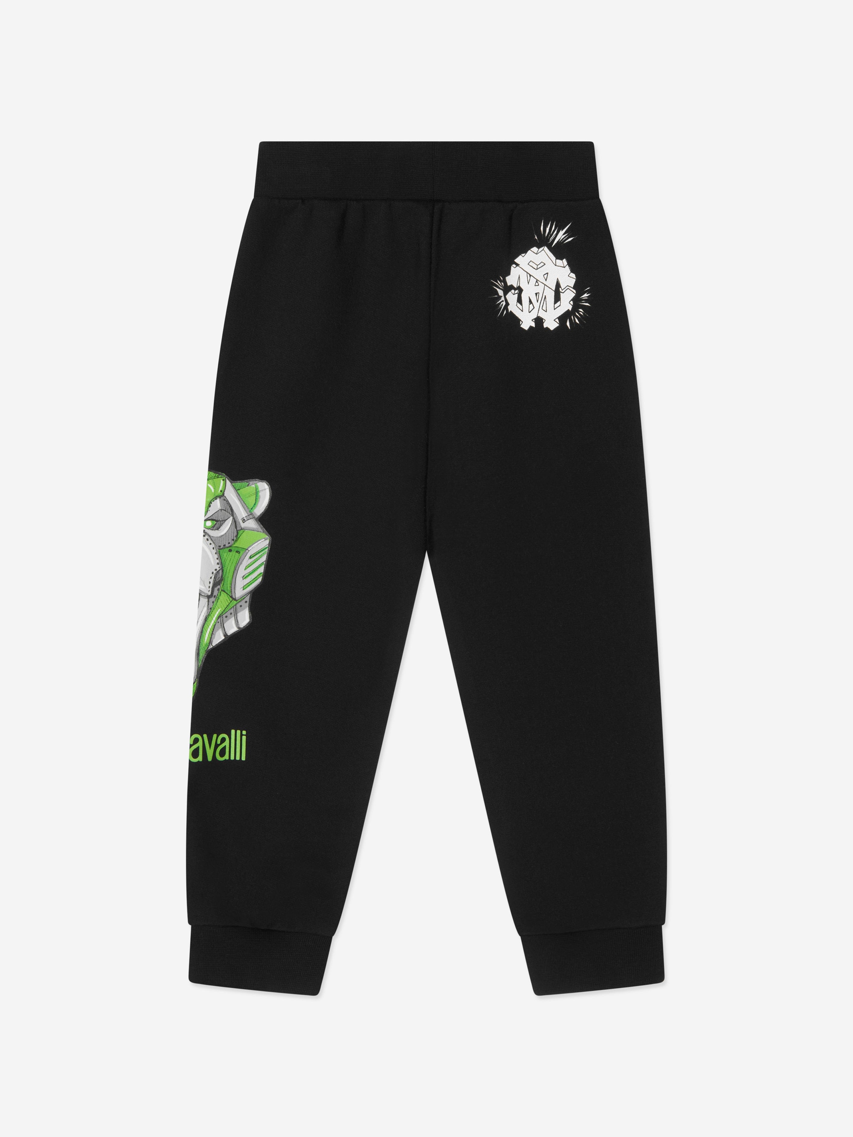 Roberto Cavalli Boys Tiger Joggers in Black