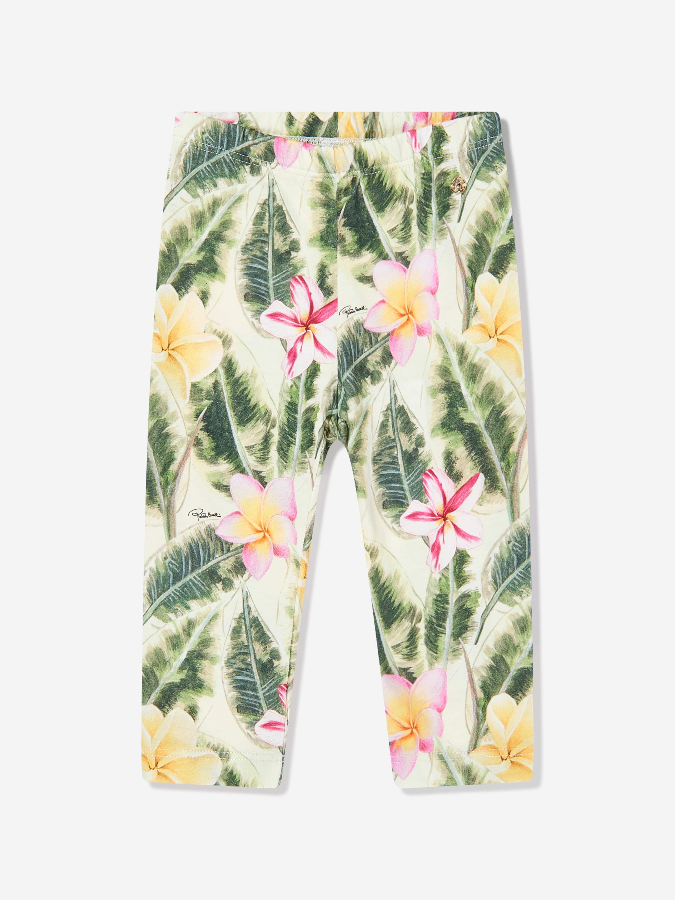 Roberto Cavalli Baby Girls Floral Print Leggings in Multicolour