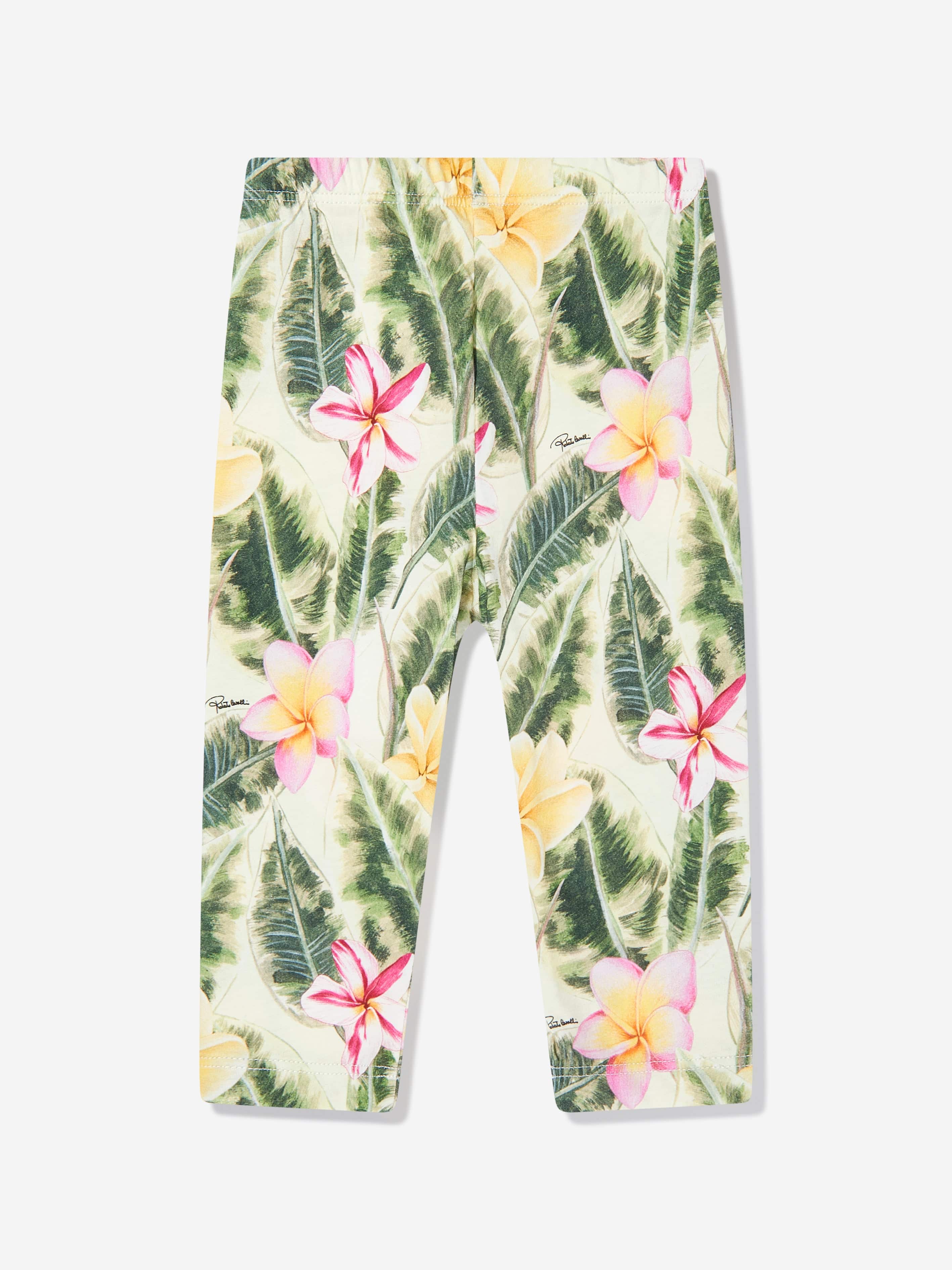 Roberto Cavalli Baby Girls Floral Print Leggings in Multicolour