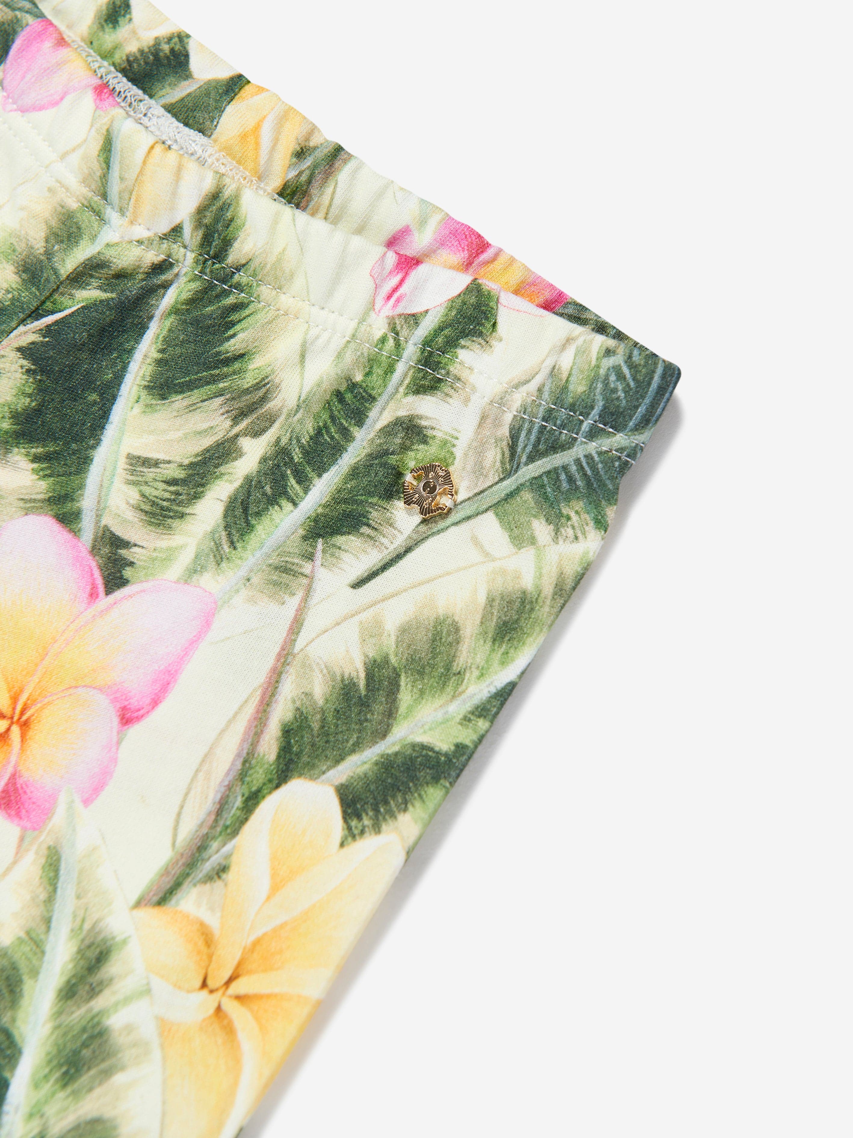 Roberto Cavalli Baby Girls Floral Print Leggings in Multicolour