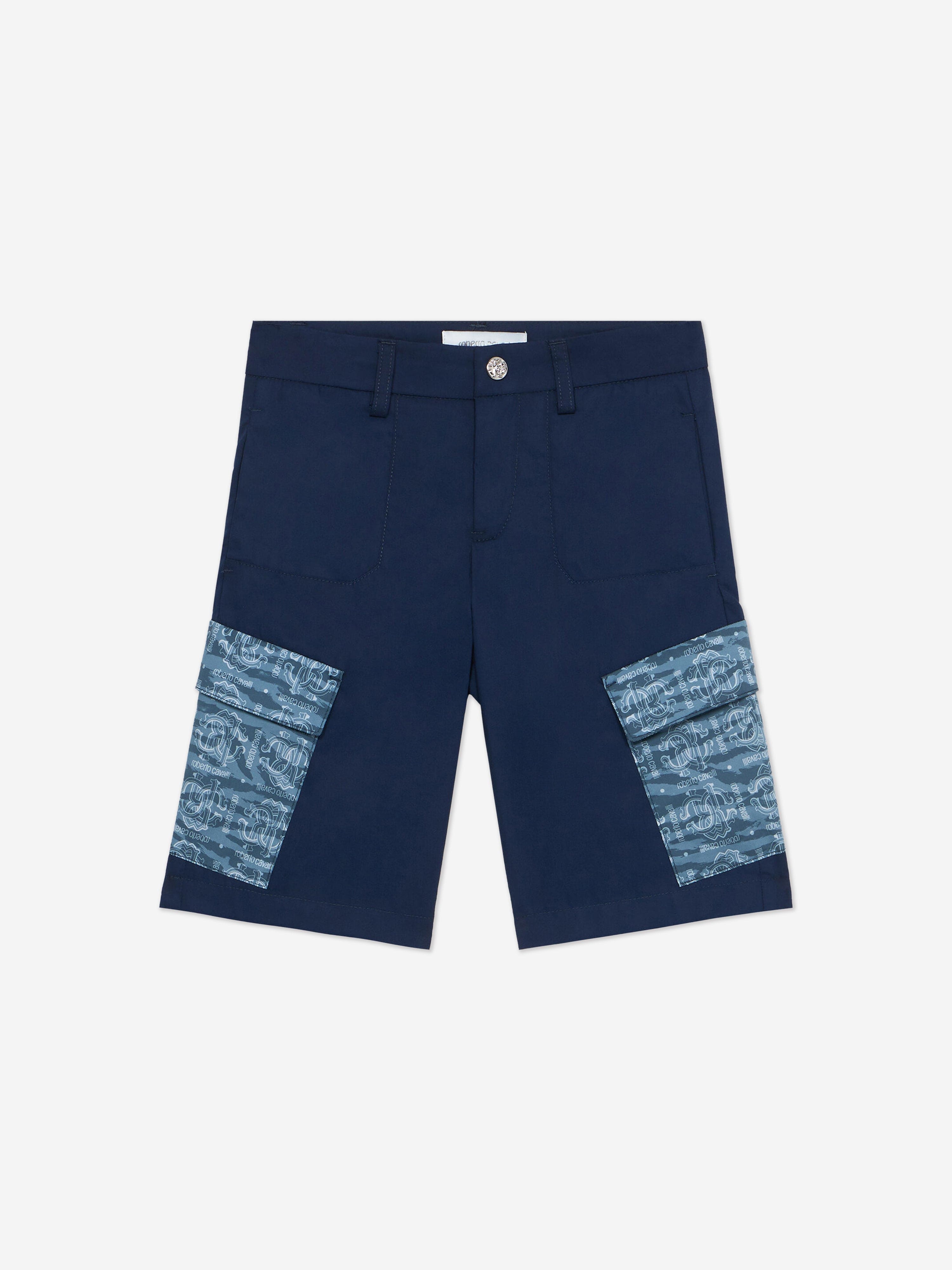 Roberto Cavalli Boys Cargo Shorts in Navy