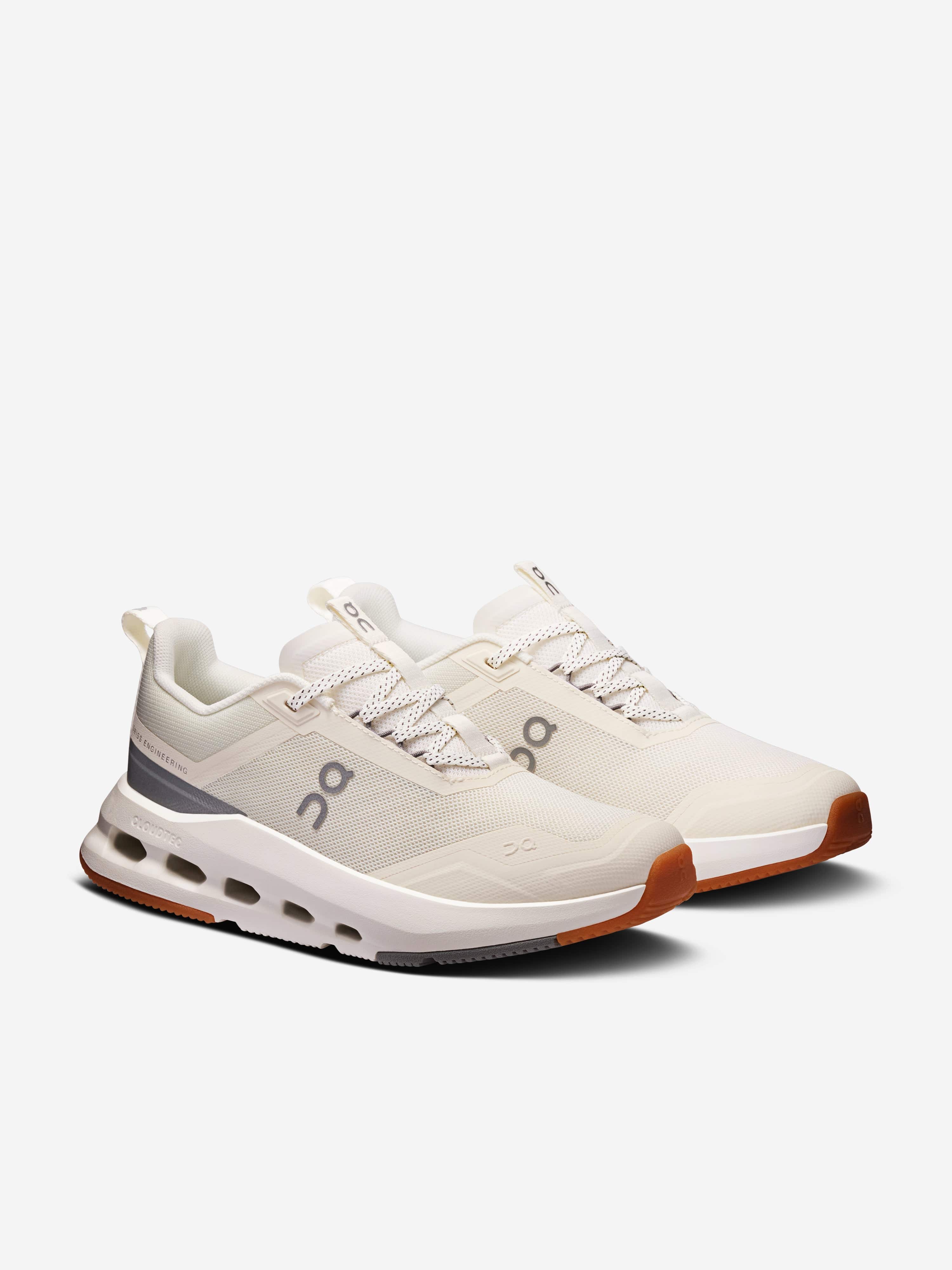 On Running Kids Cloudnova Trainers in Ivory