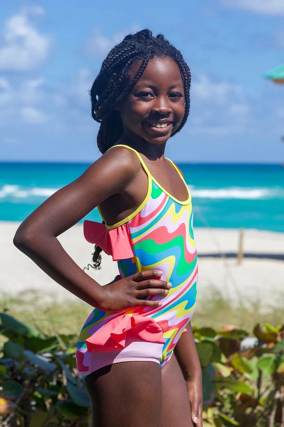 Nessi Byrd Girls Elanor Swimsuit in Multicolour