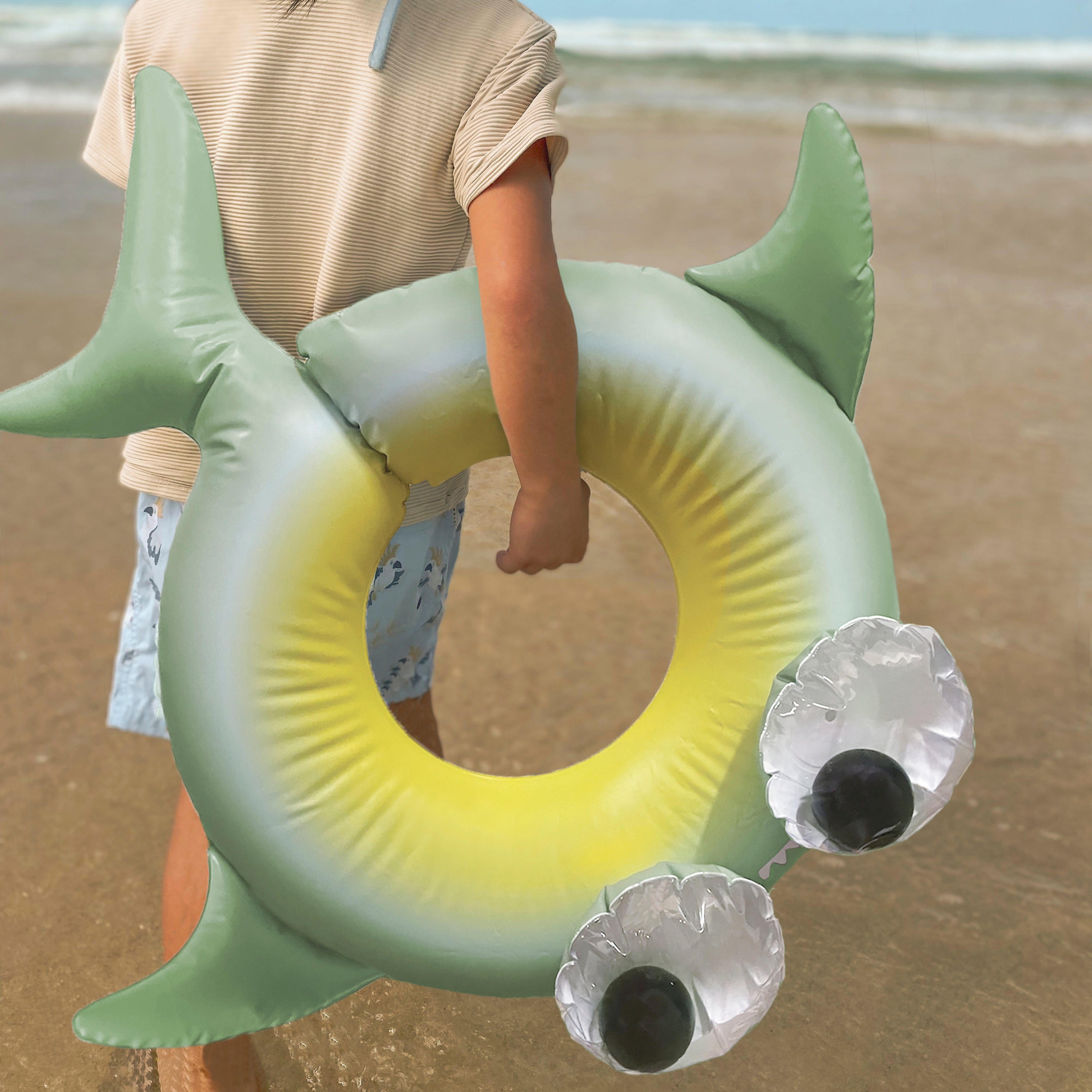 Sunnylife Kids Shark Tribe Kiddy Pool Ring in Green