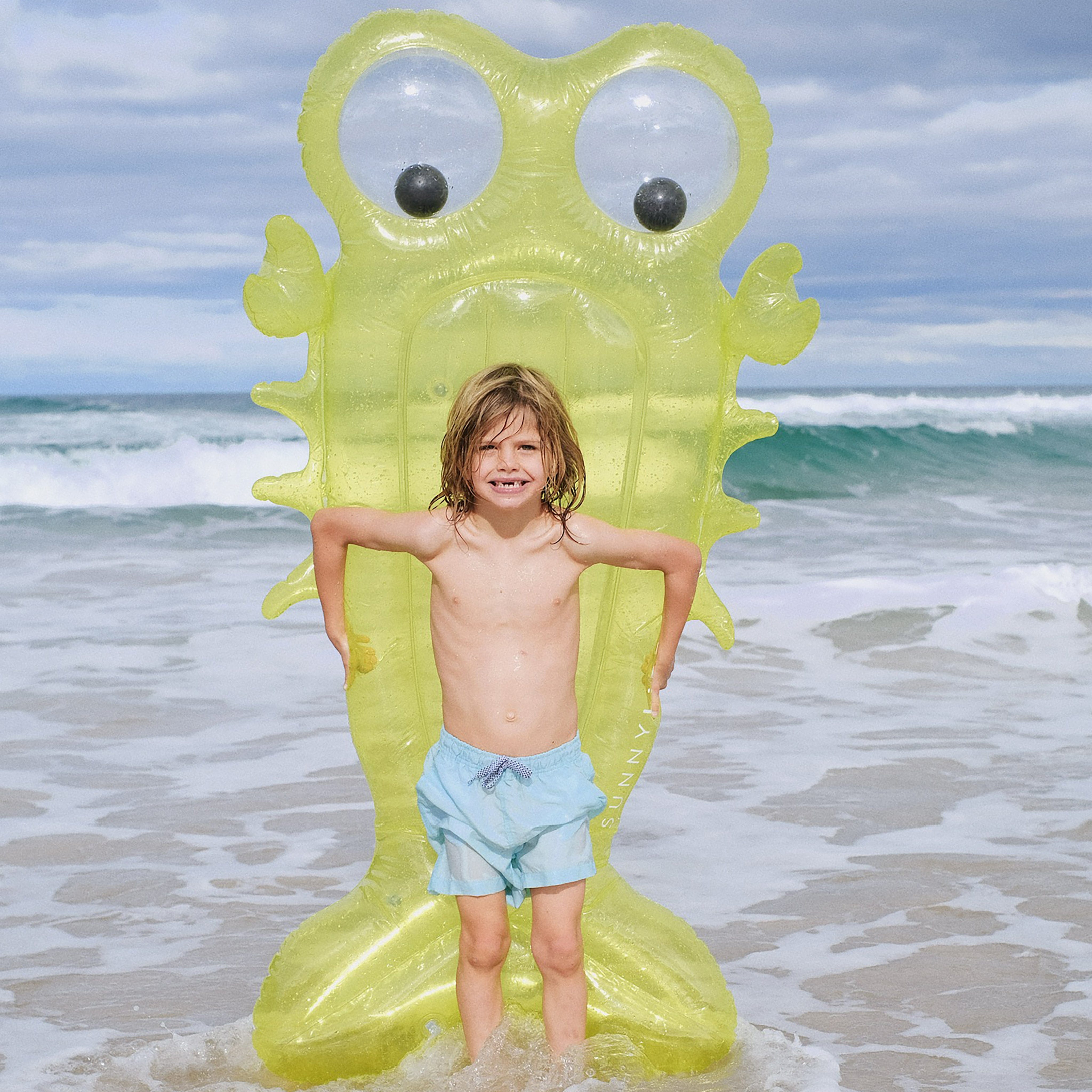 Sunnylife Kids Sonny The Sea Creature Luxe Lie-On Float in Yellow