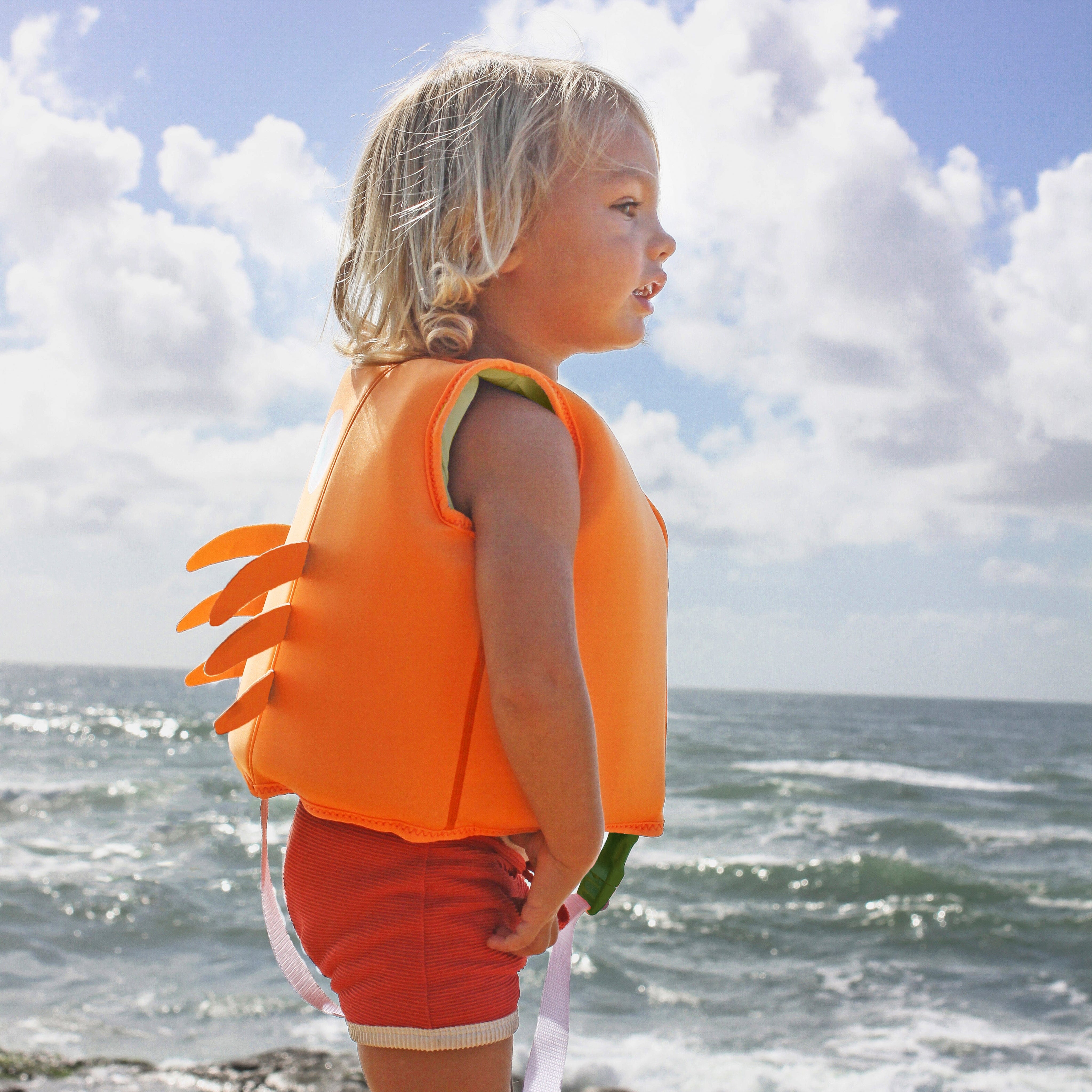 Sunnylife Kids Sonny The Sea Creature Swim Vest in Orange