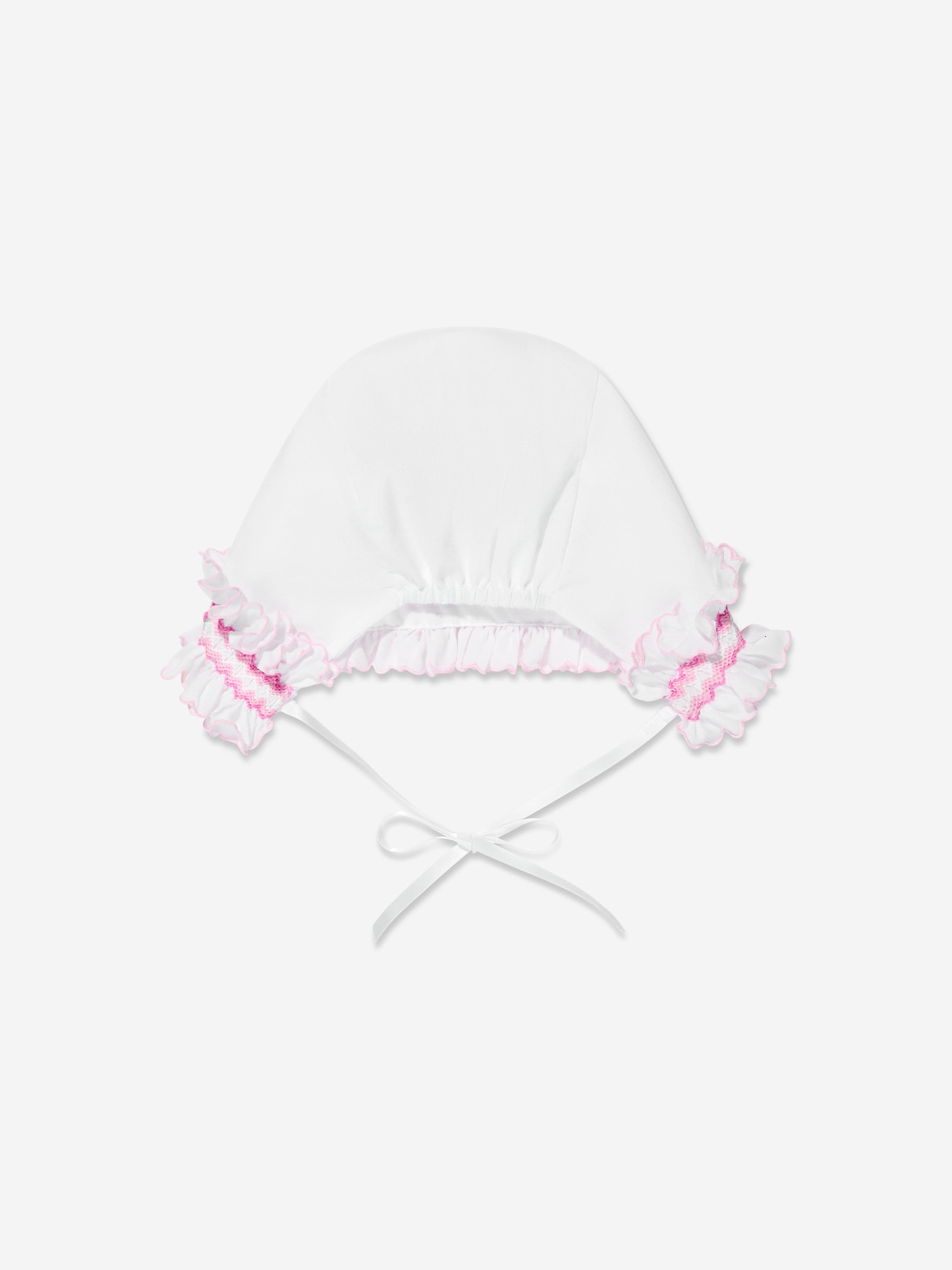 Sarah Louise Baby Girls Bonnet in White