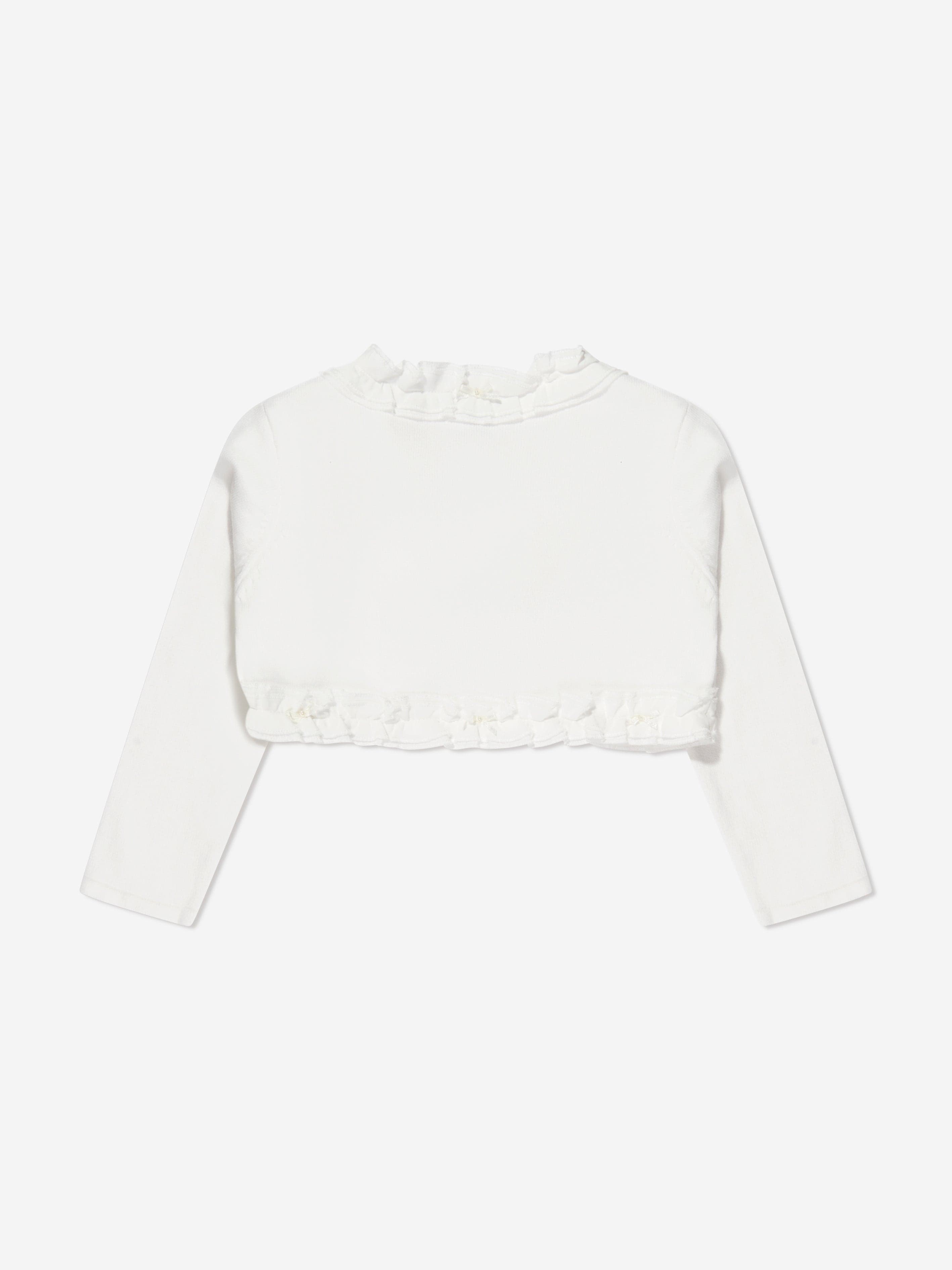 Sarah Louise Girls Frilly Bolero in Ivory