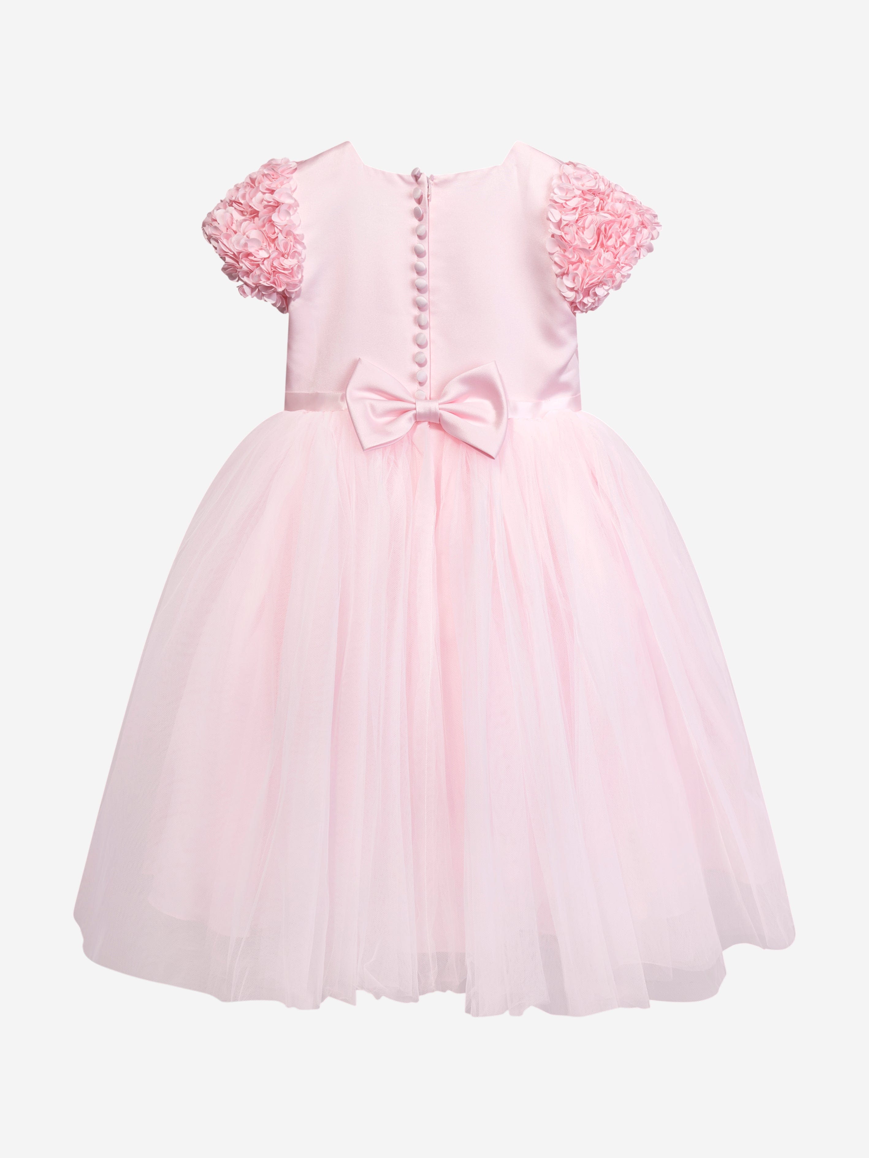 Sarah Louise Girls Ceremonial Ballerina Length Dress in Pink