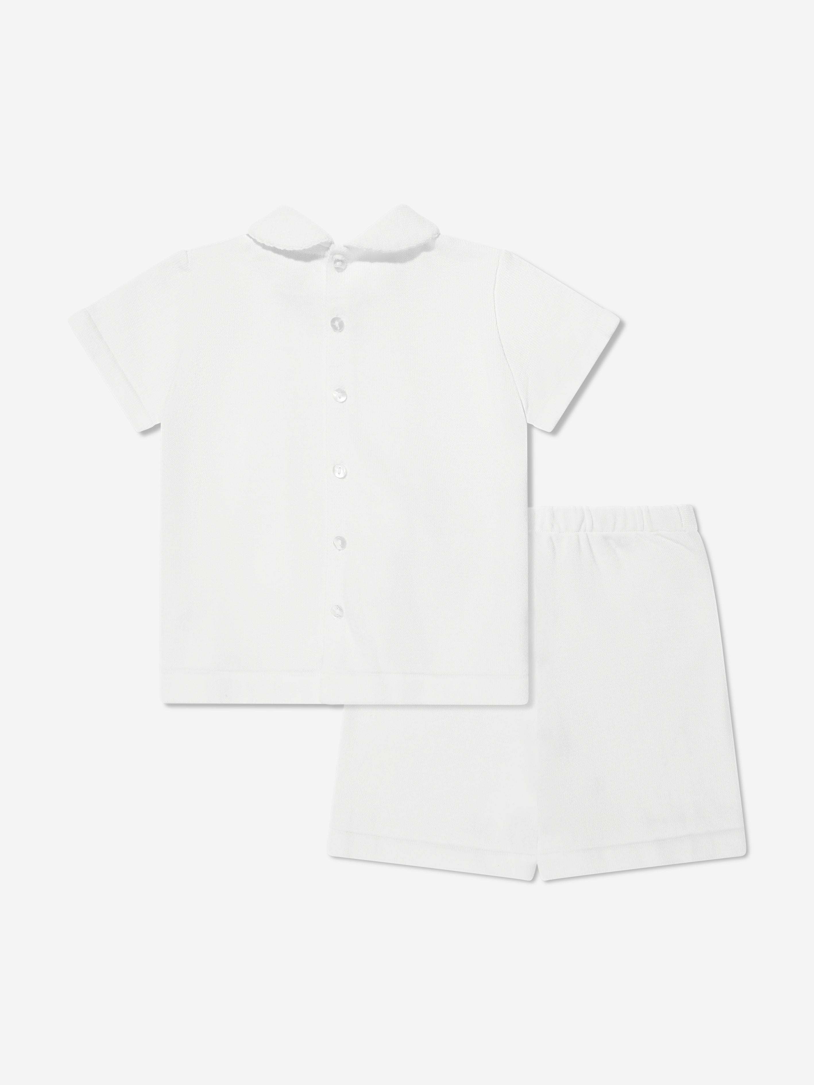 Sarah Louise Baby Boys 2 Piece Set in White