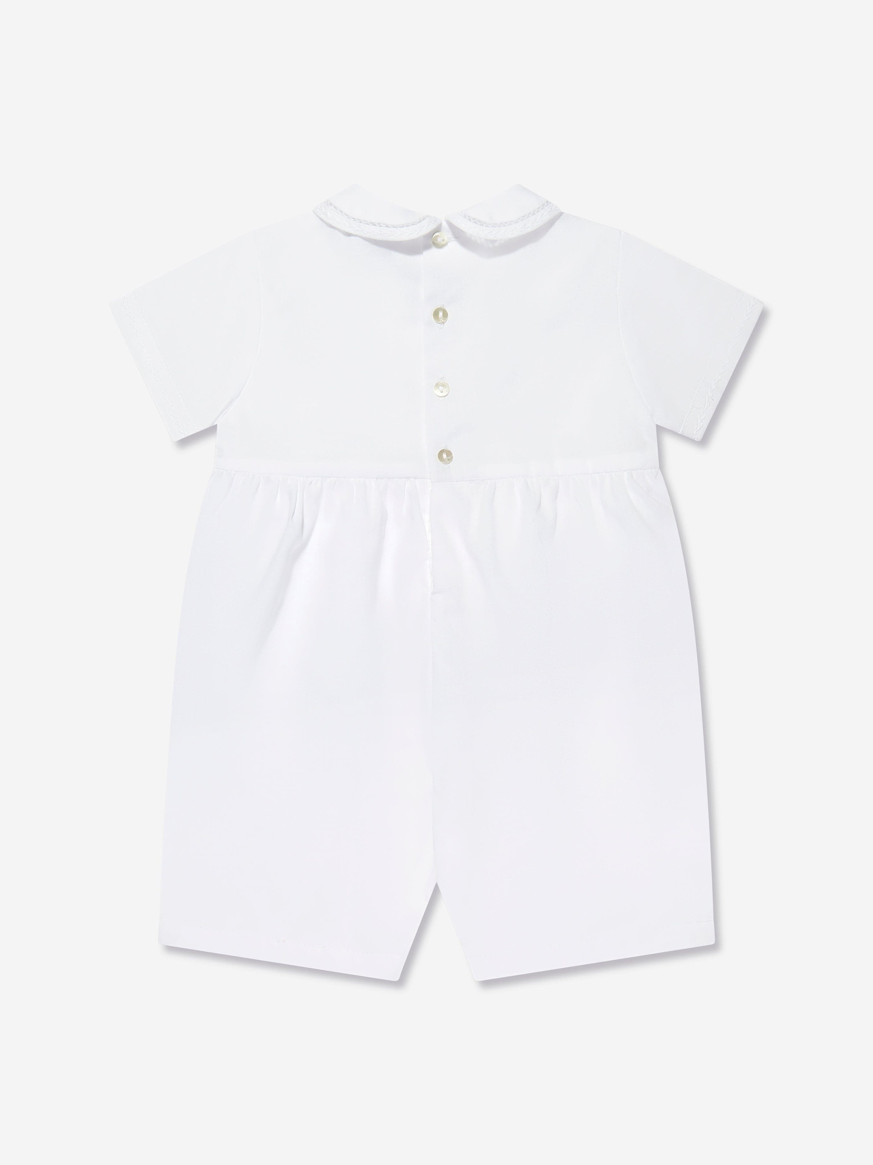 Sarah Louise Baby Boys Romper in White