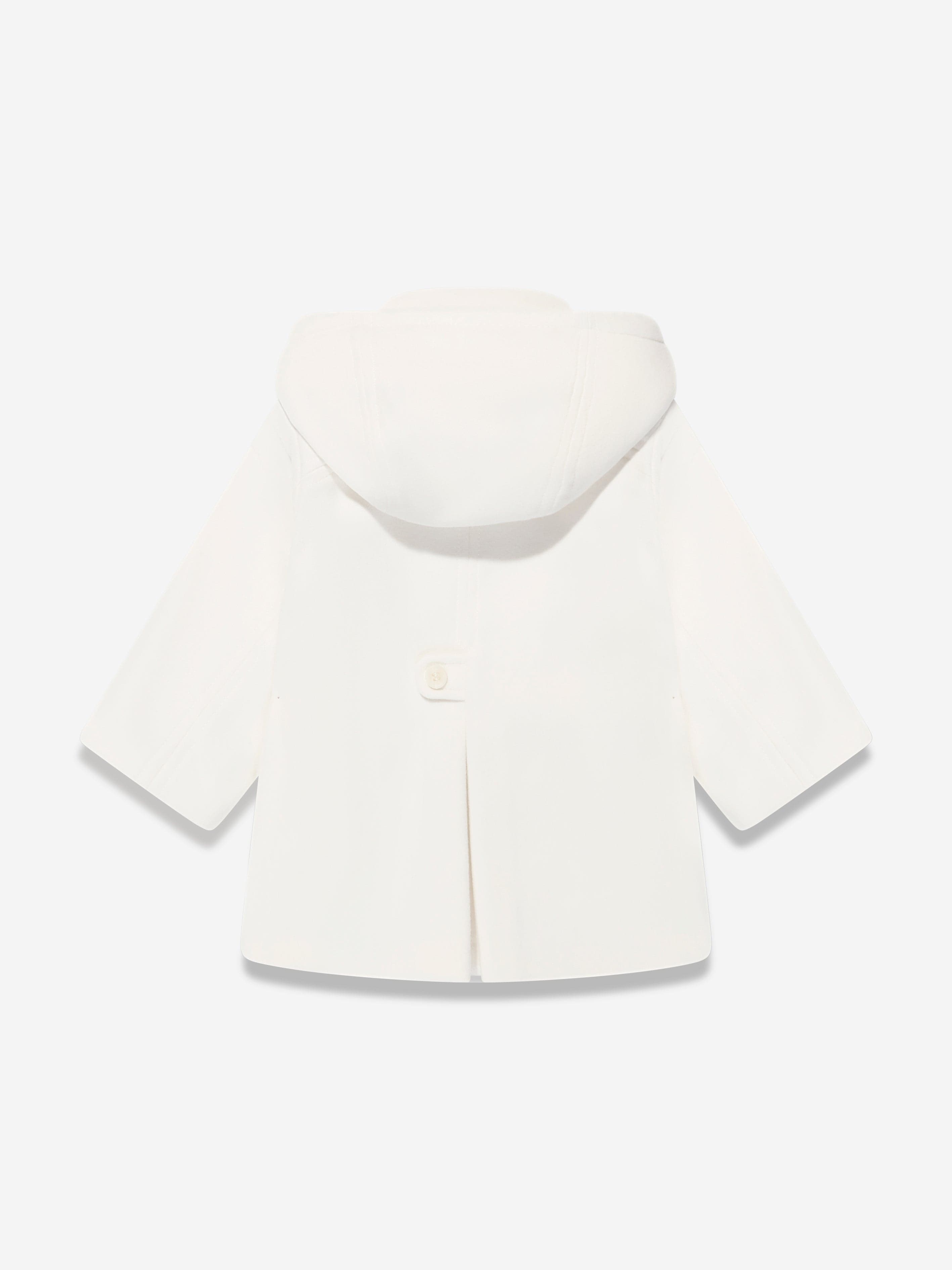 Sarah Louise Boys Hooded Coat in Ivory