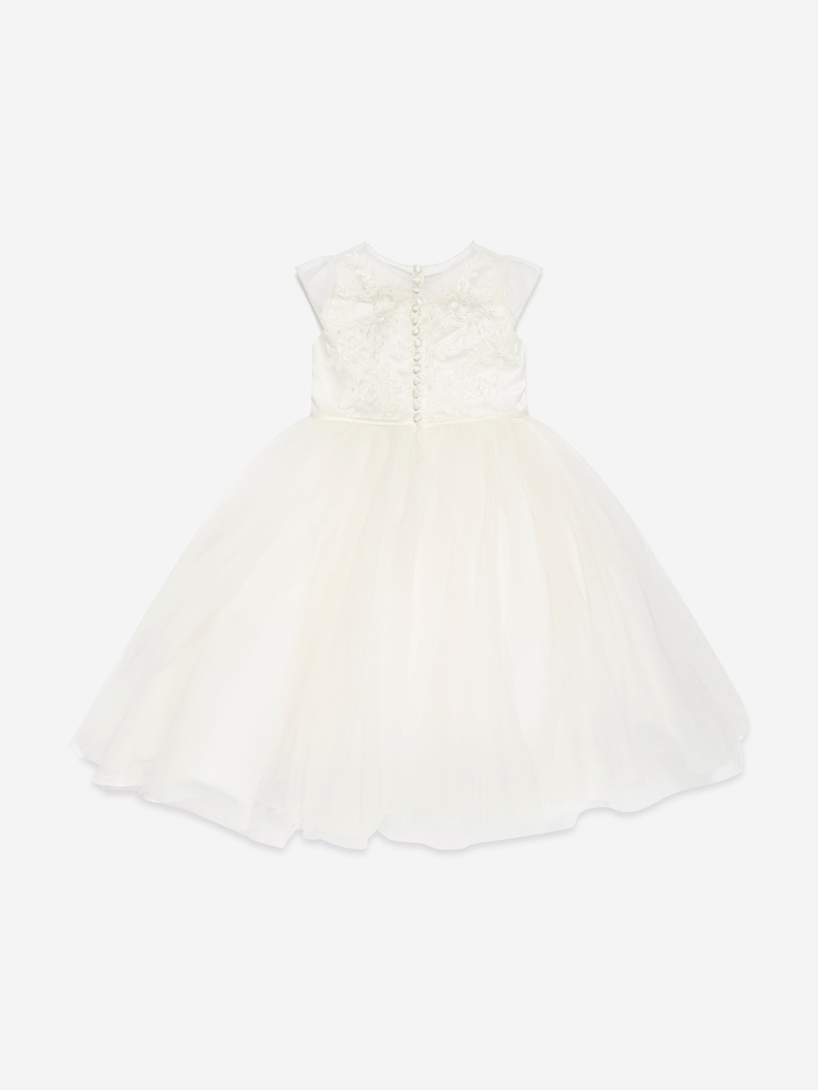 Sarah Louise Girls Ceremonial Ballerina Length Dress in Ivory