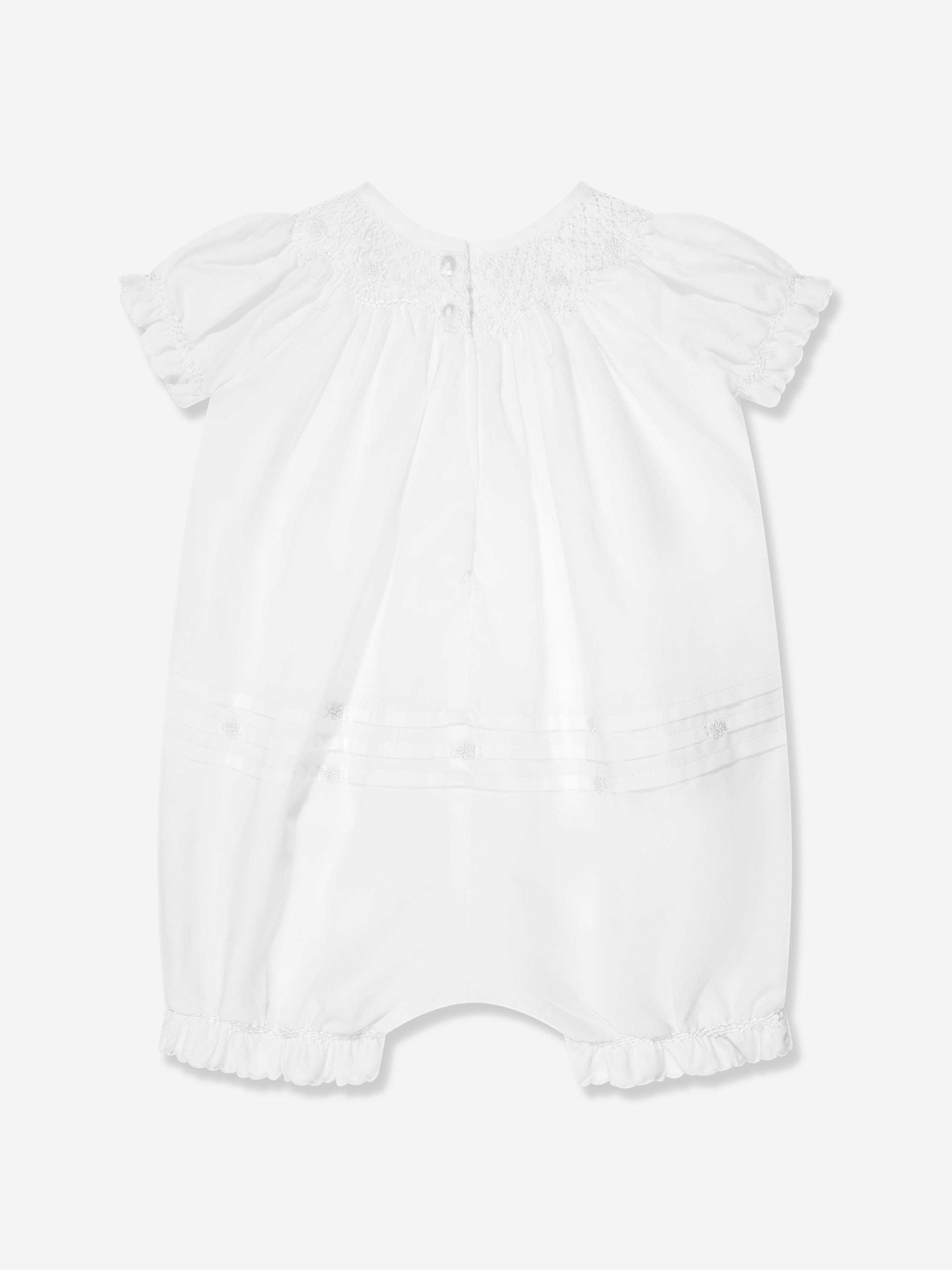 Sarah Louise Baby Bubble Romper And Bonnet in Ivory