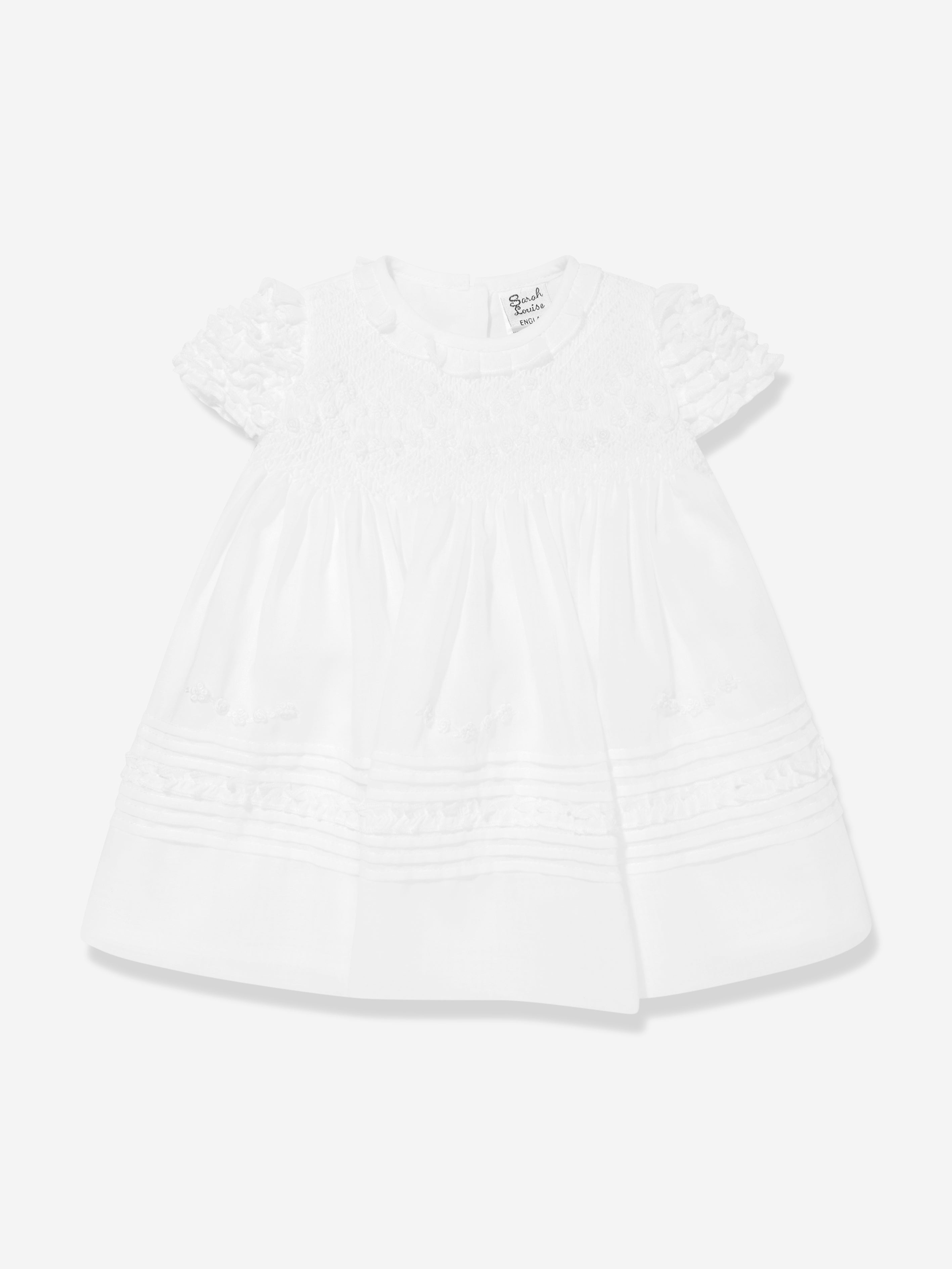 Sarah Louise Baby Girls Dress And Bonnet in Ivory