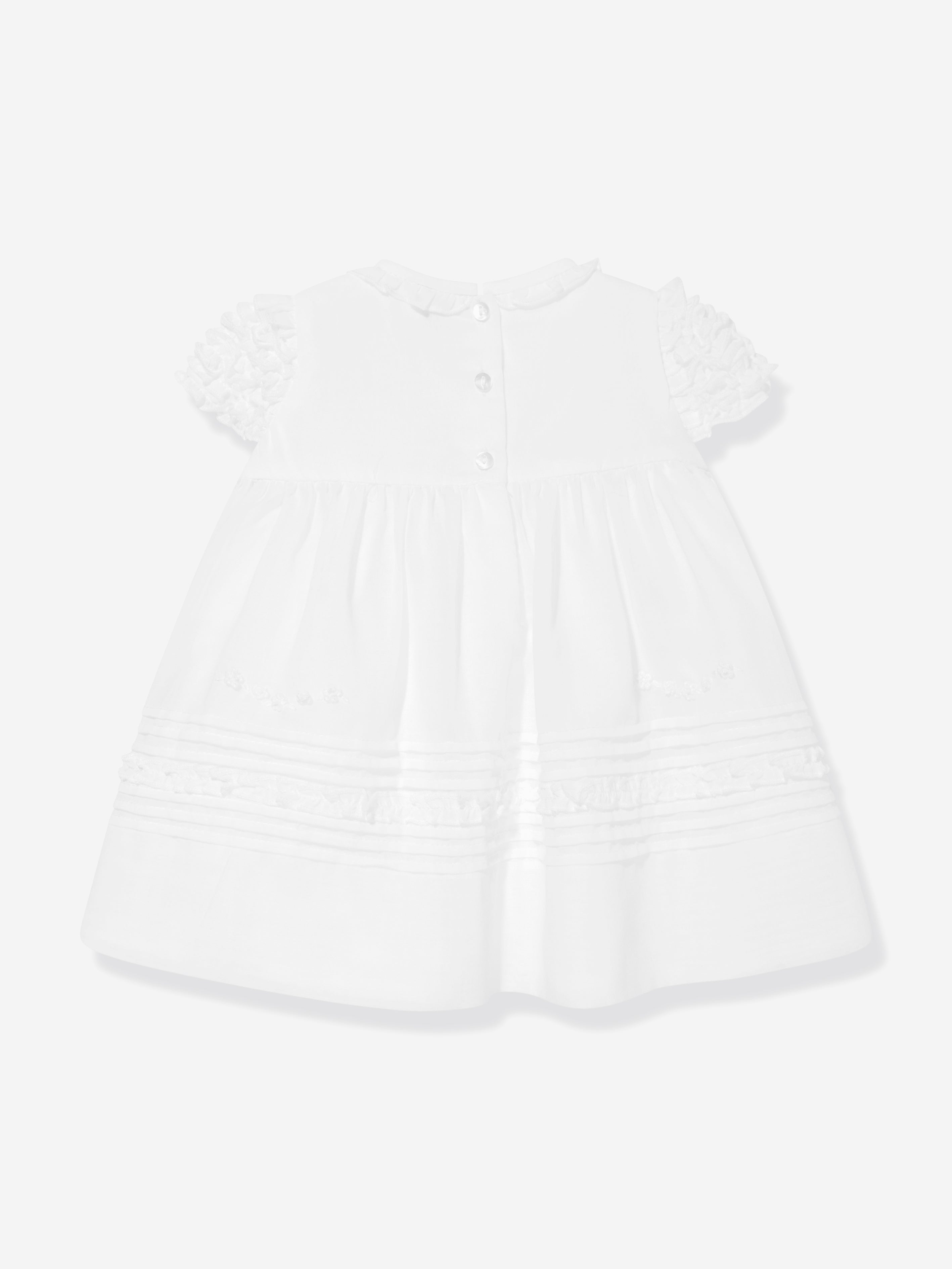 Sarah Louise Baby Girls Dress And Bonnet in Ivory