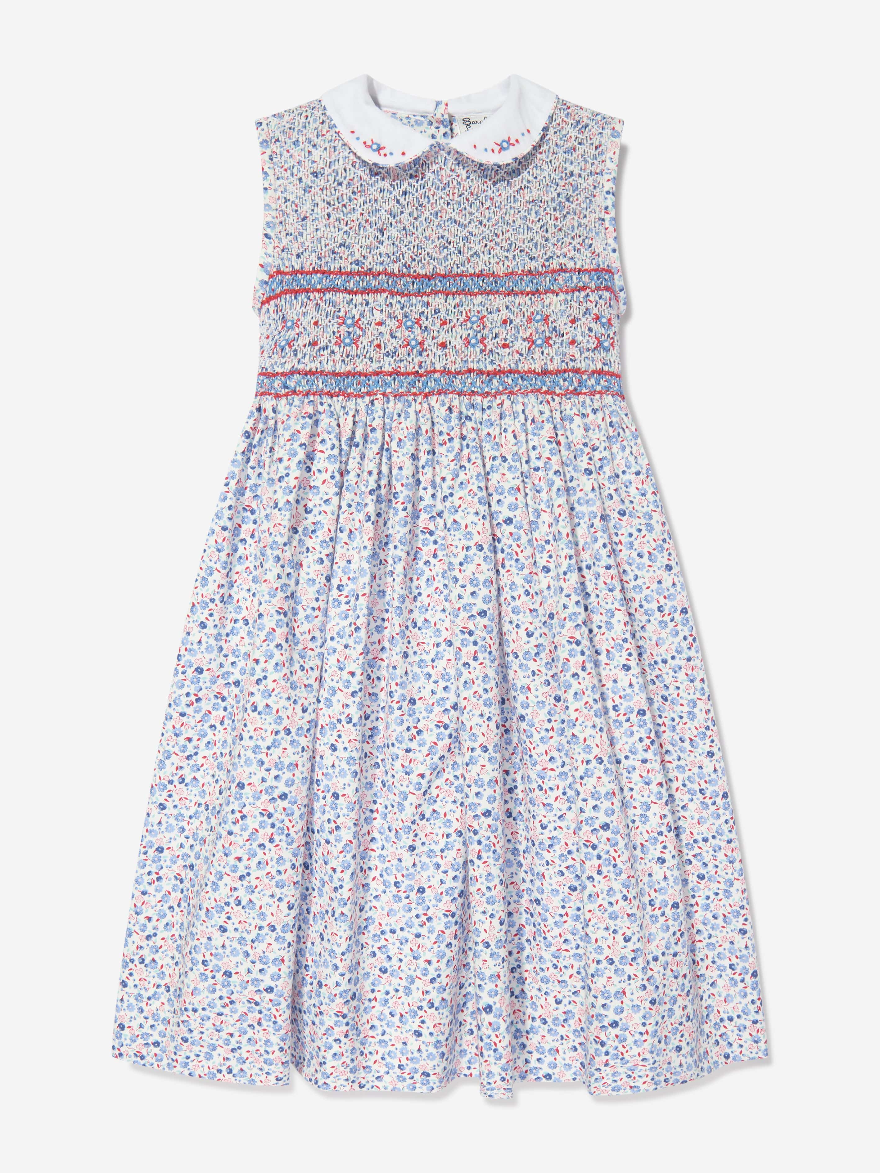 Sarah Louise Girls Floral Sleeveless Dress in Multicolour