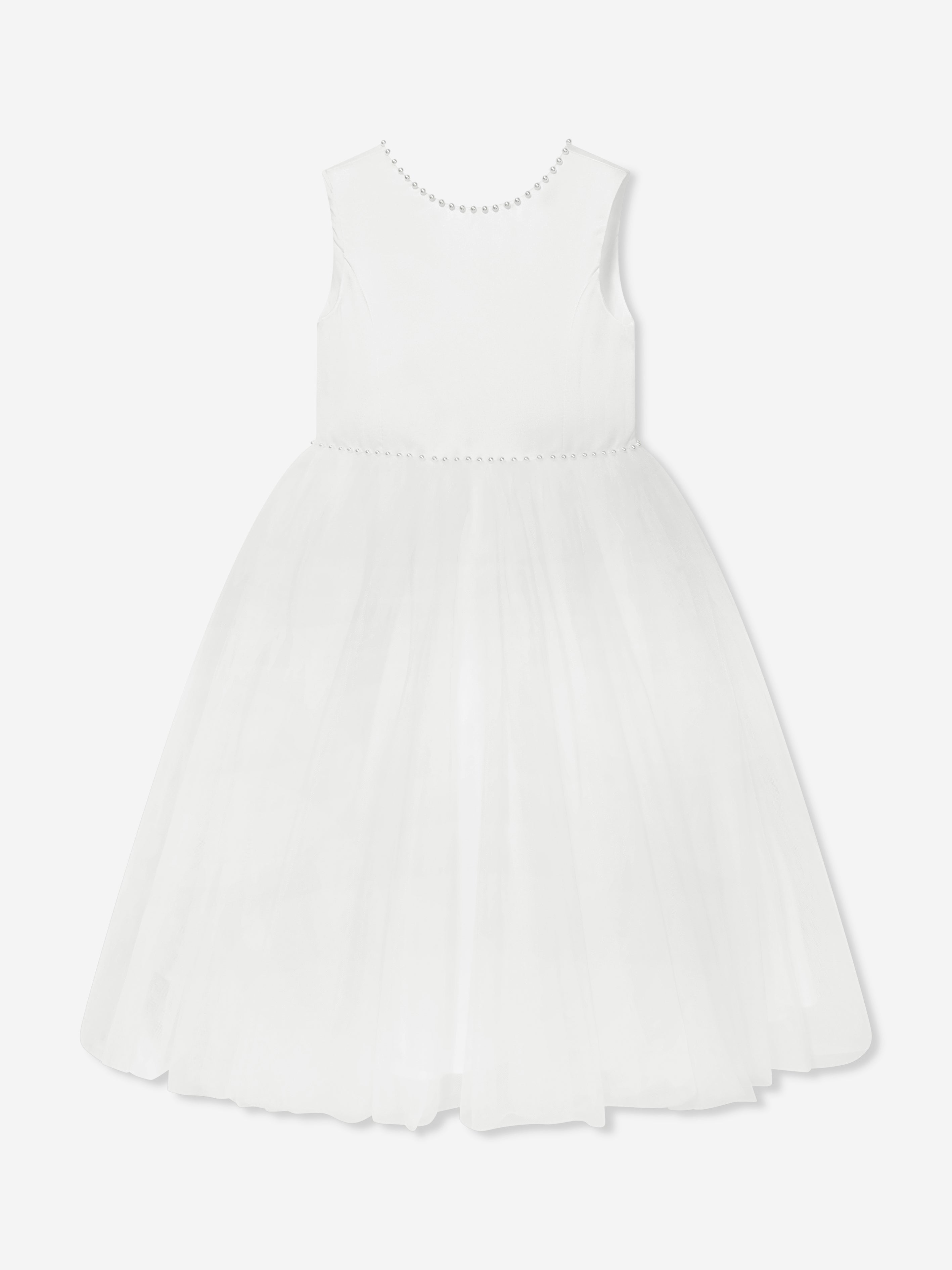 Sarah Louise Girls Ceremonial Ballerina Length Dress in Ivory