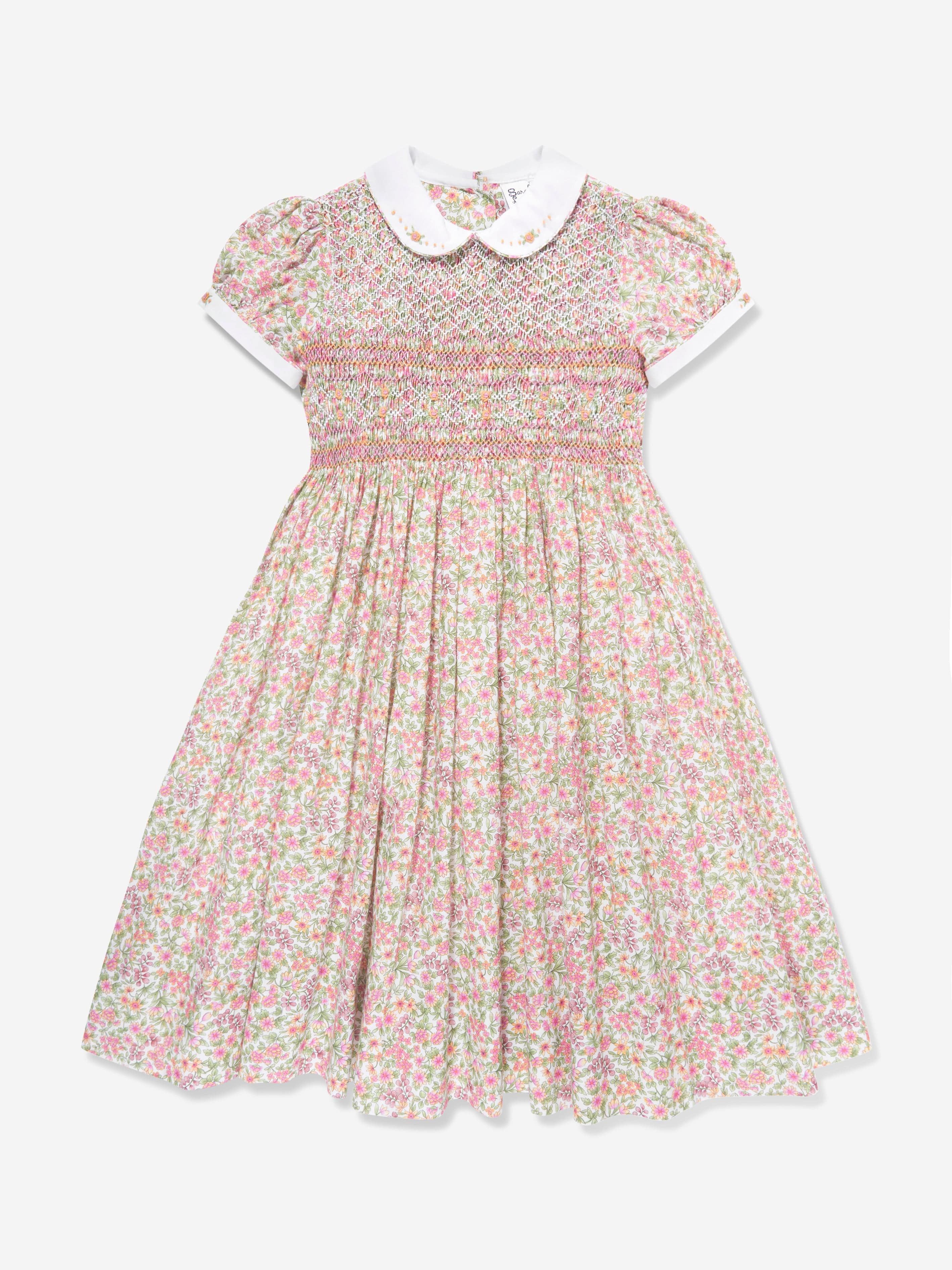 Sarah Louise Girls Floral Sleeveless Dress in Multicolour