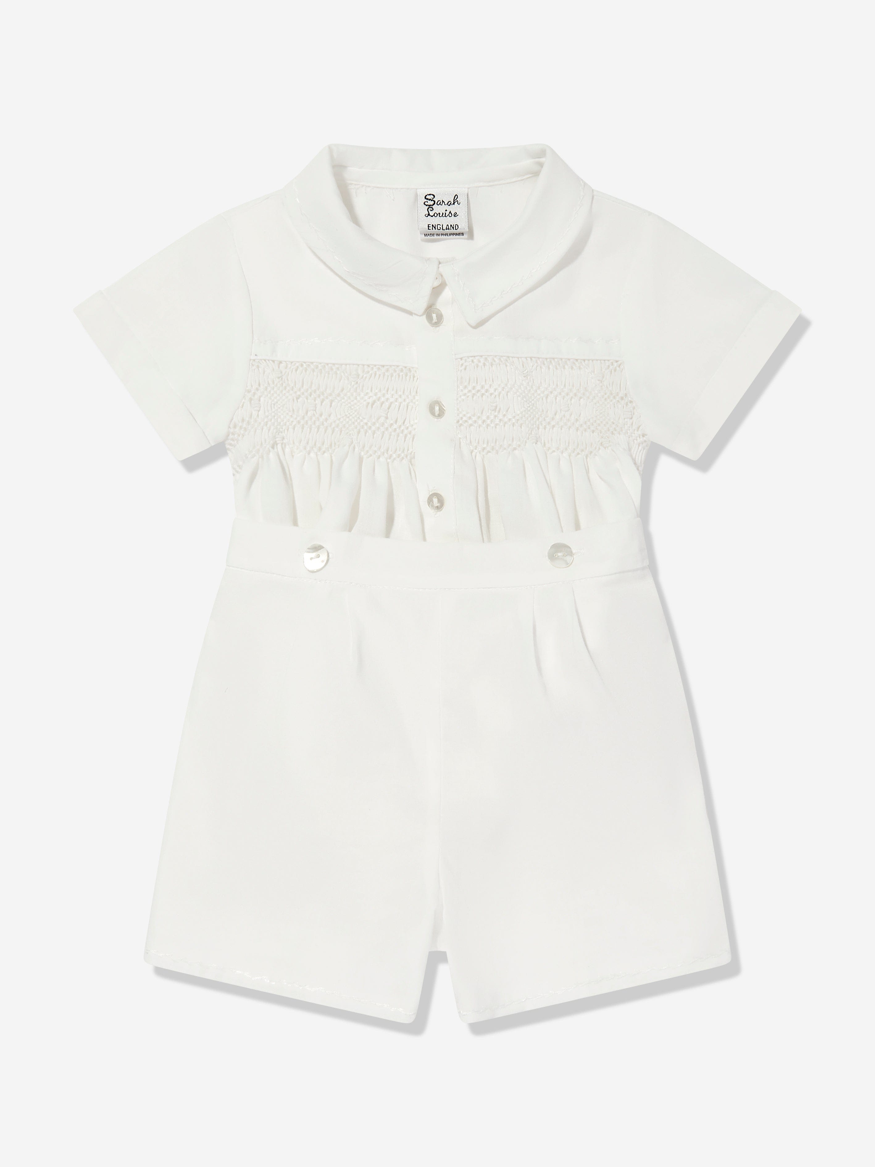 Sarah Louise Baby Boys Shorts Set in Ivory