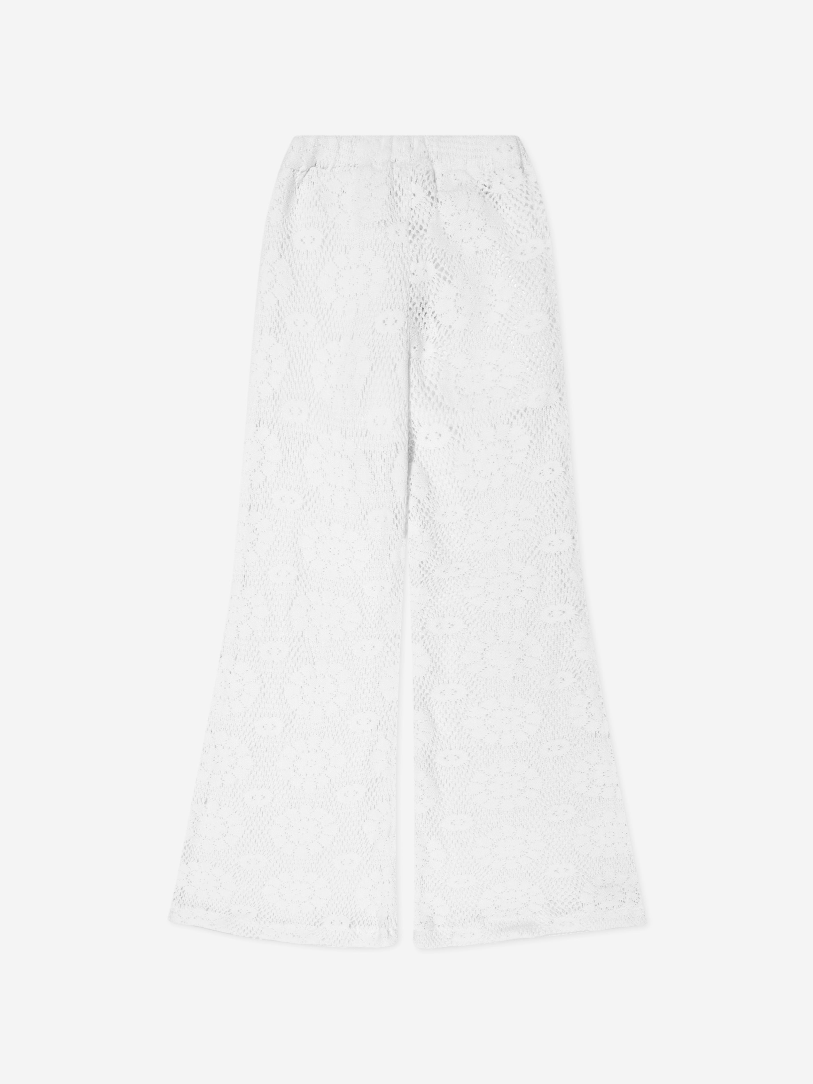 Selini Action Girls Crocheted Trousers in White