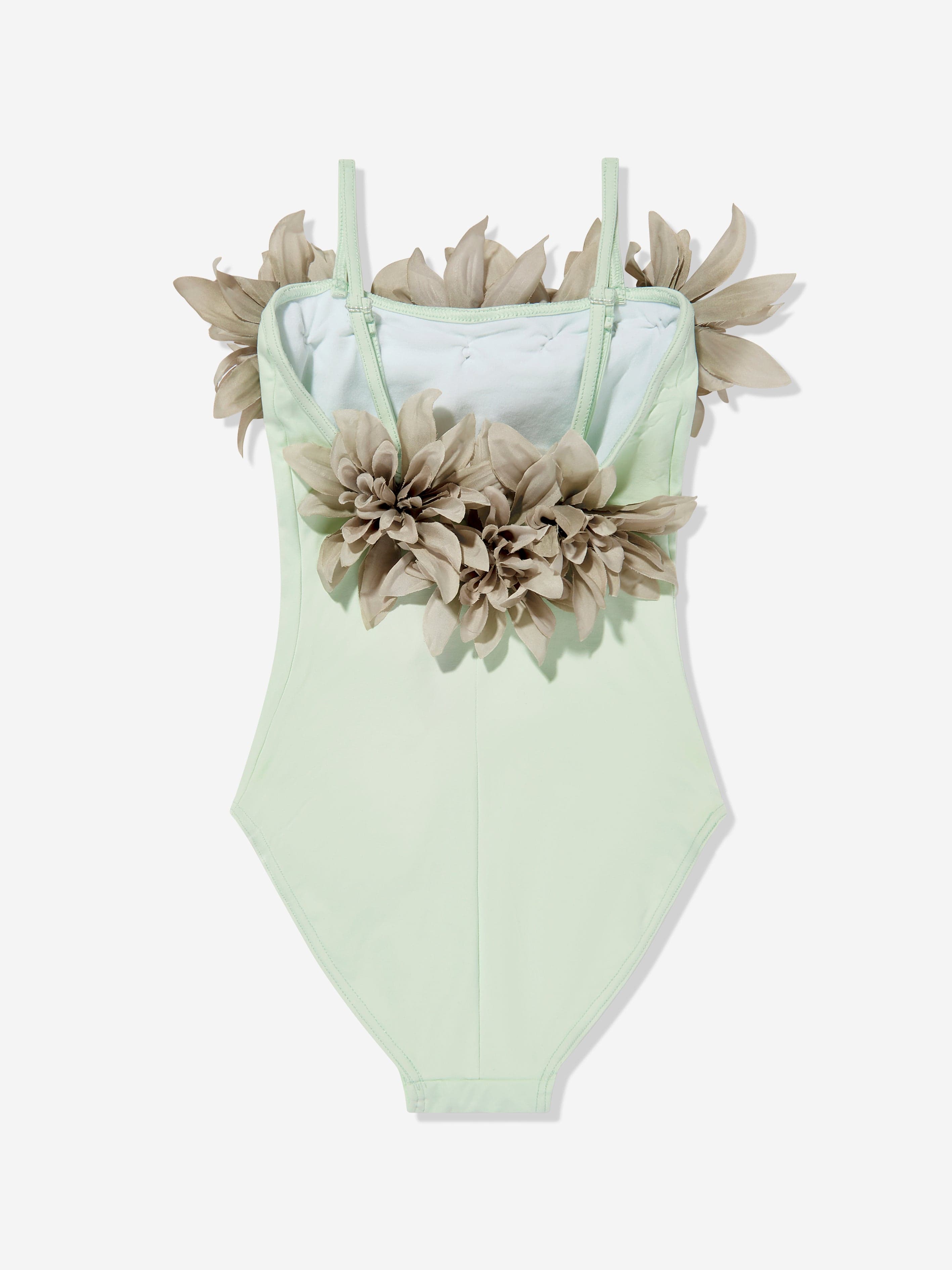Selini Action Girls Flower Swimsuit in Green