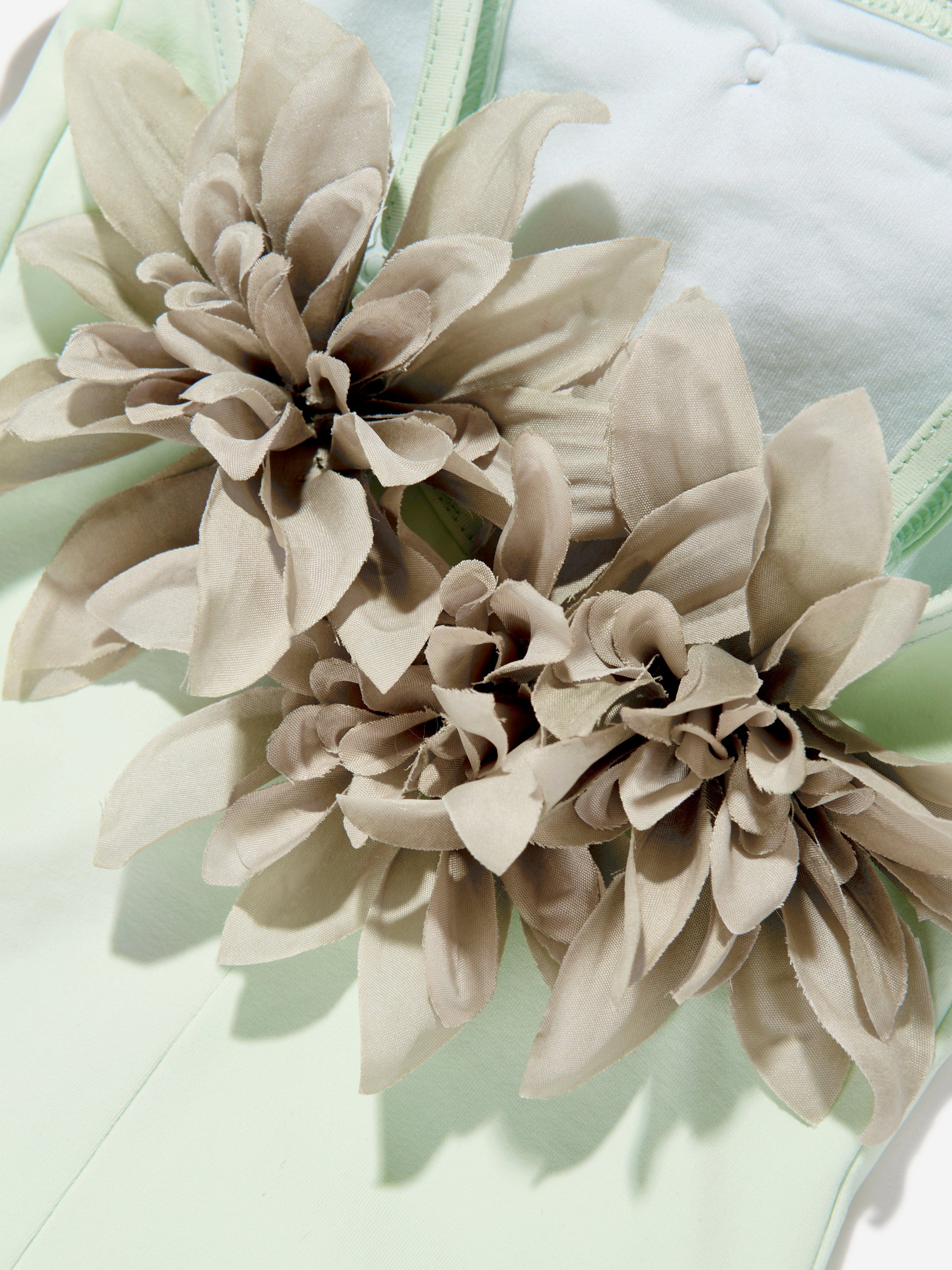 Selini Action Girls Flower Swimsuit in Green