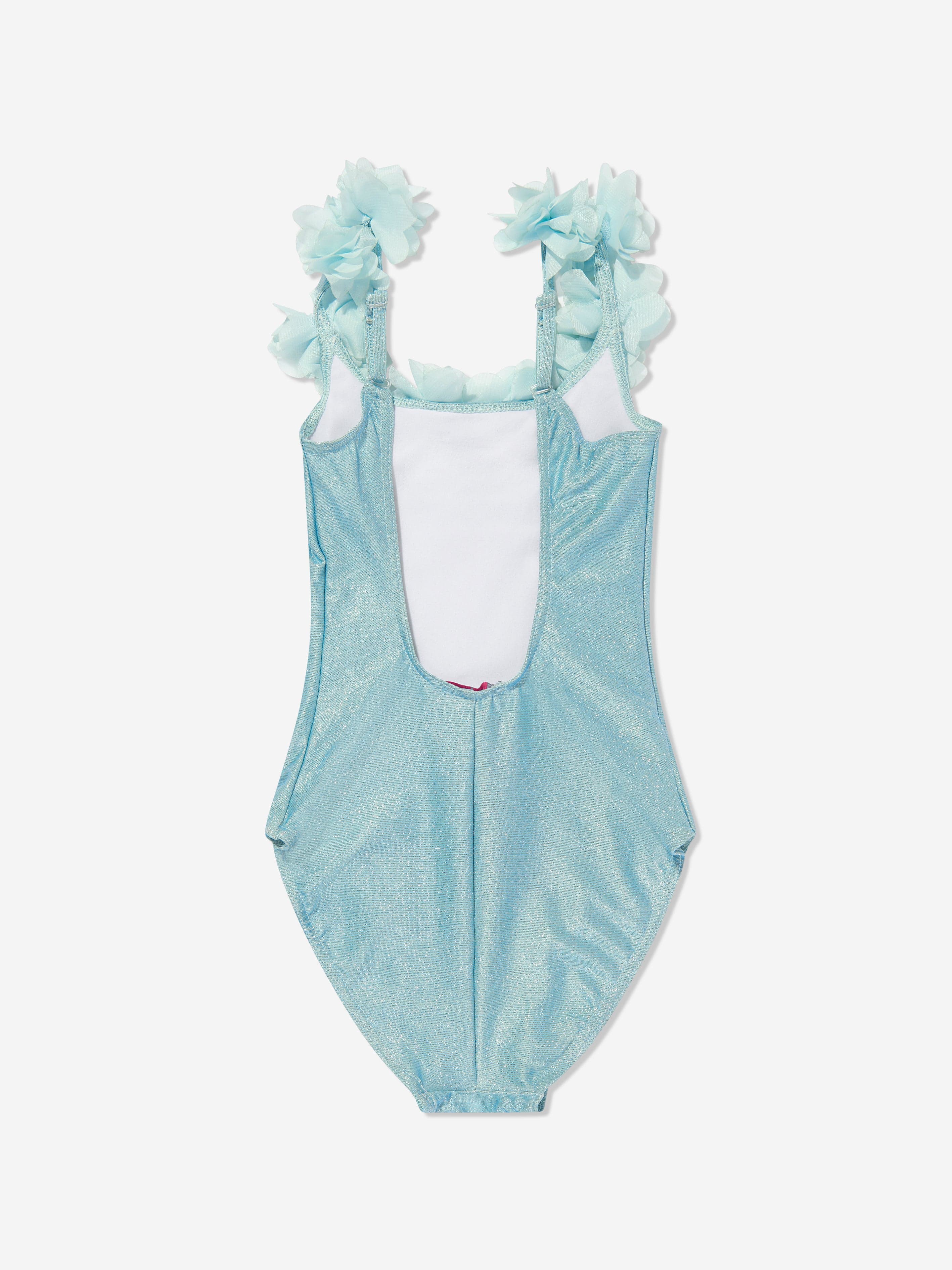Selini Action Girls Metallic Flowers Swimsuit in Blue