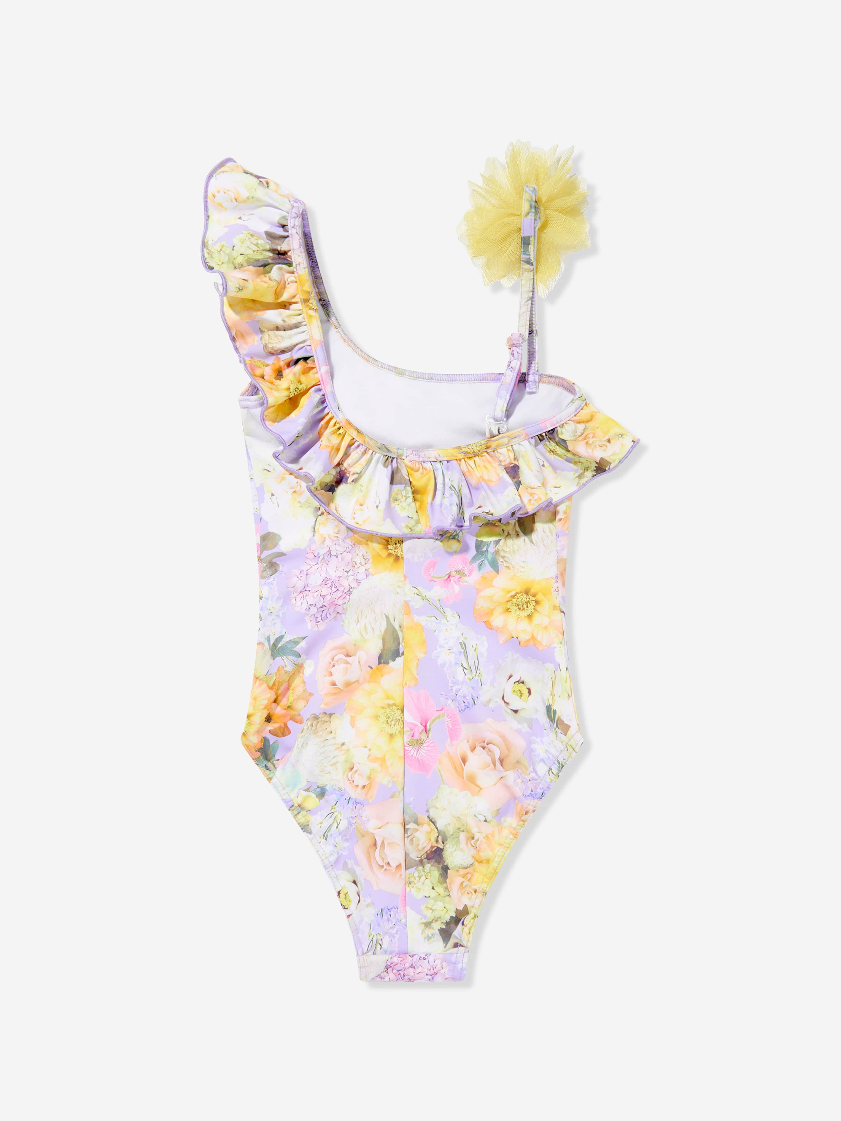 Selini Action Girls Floral Swimsuit in Yellow