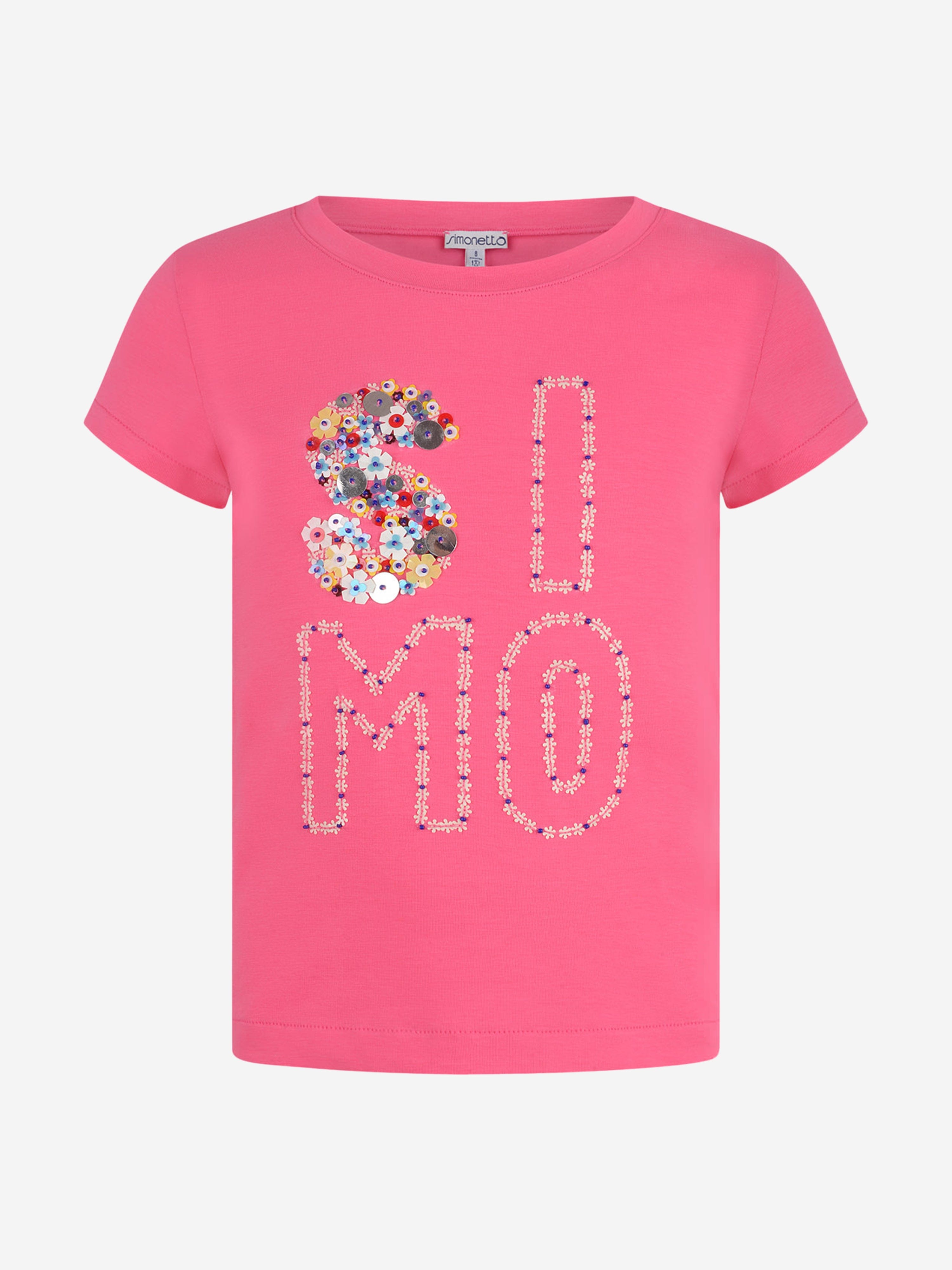 Simonetta Girls Sequinned Logo Top