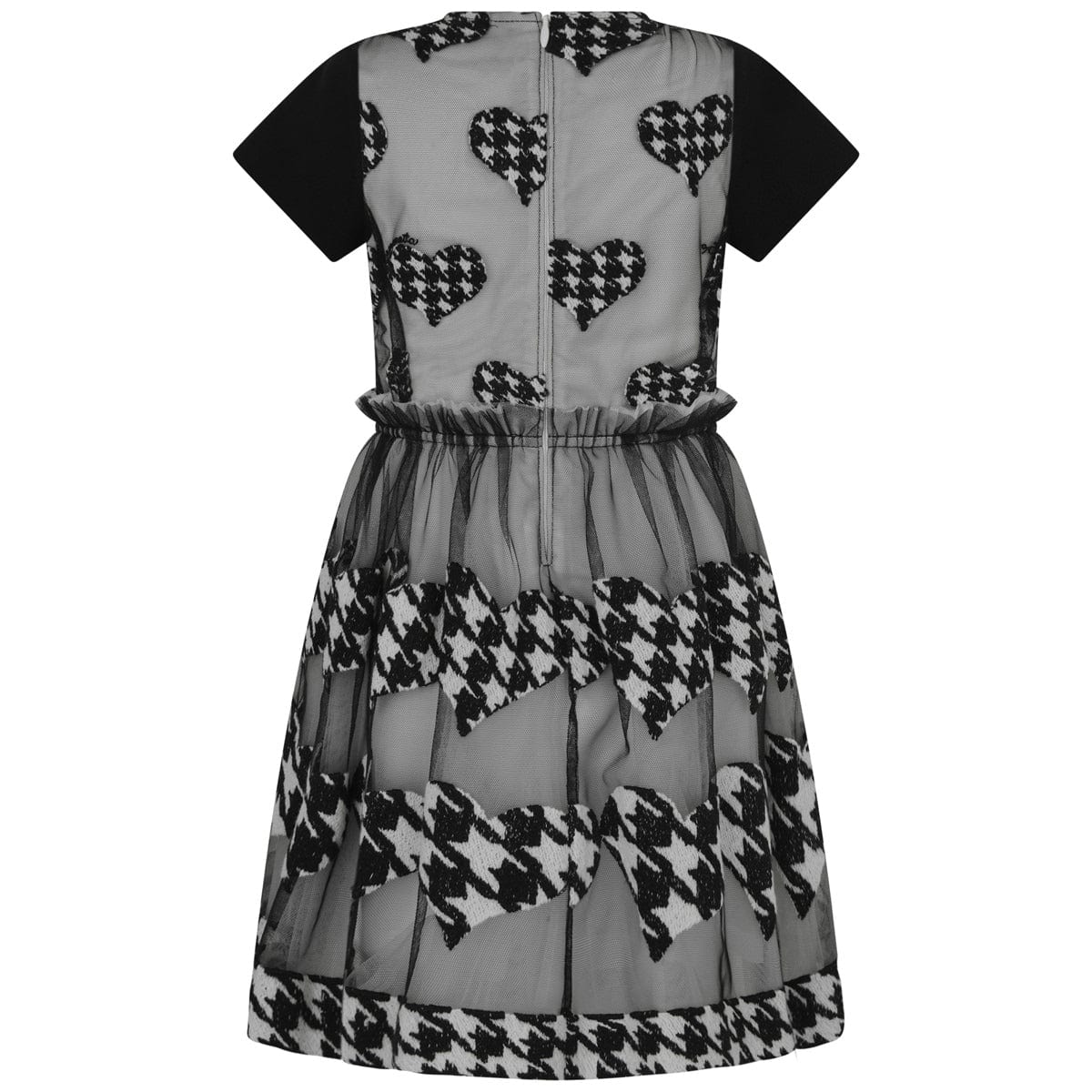 Simonetta  Houndstooth Heart Embroidered Dress