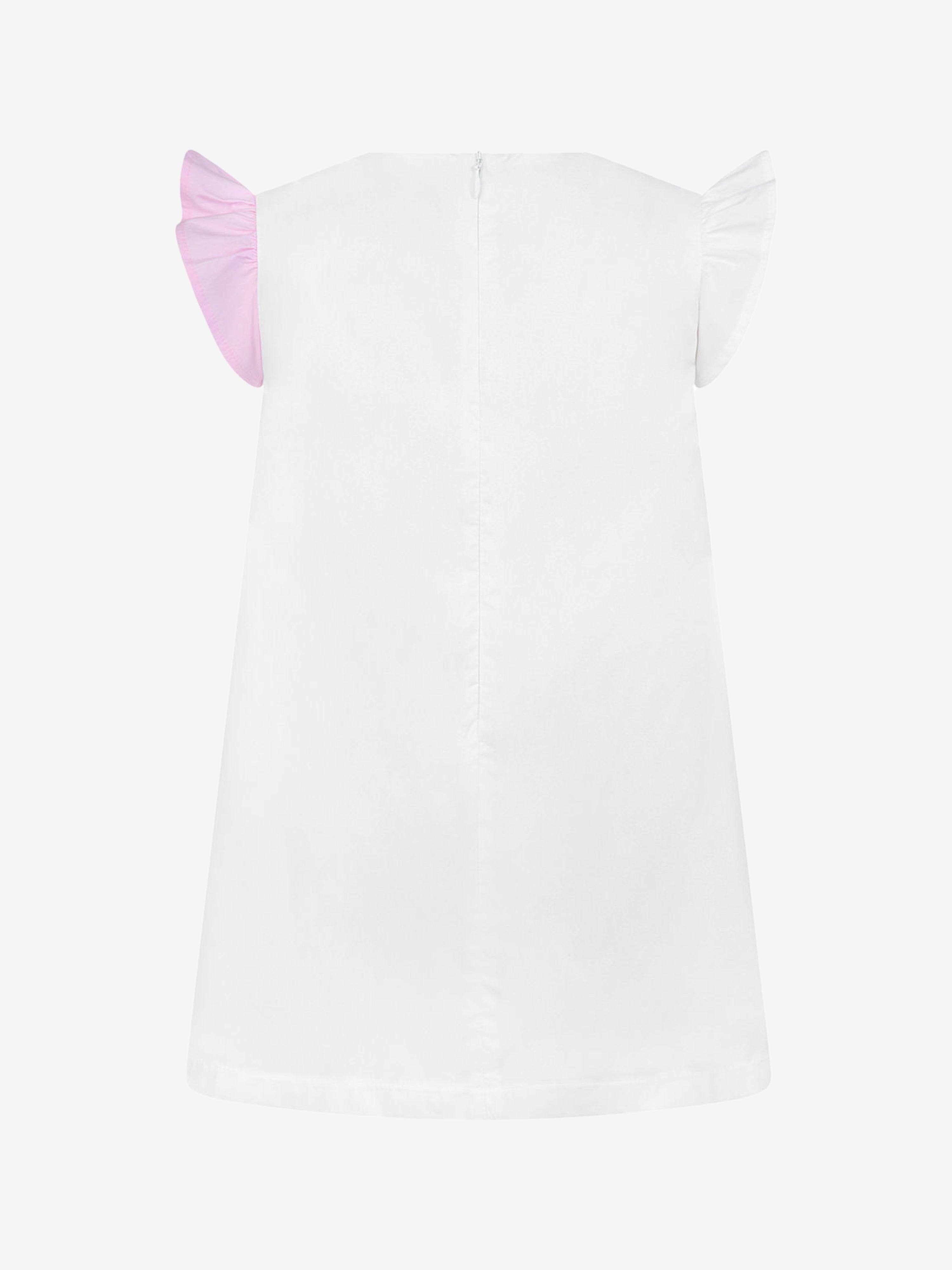 Simonetta Pink & White Cotton Bow Dress