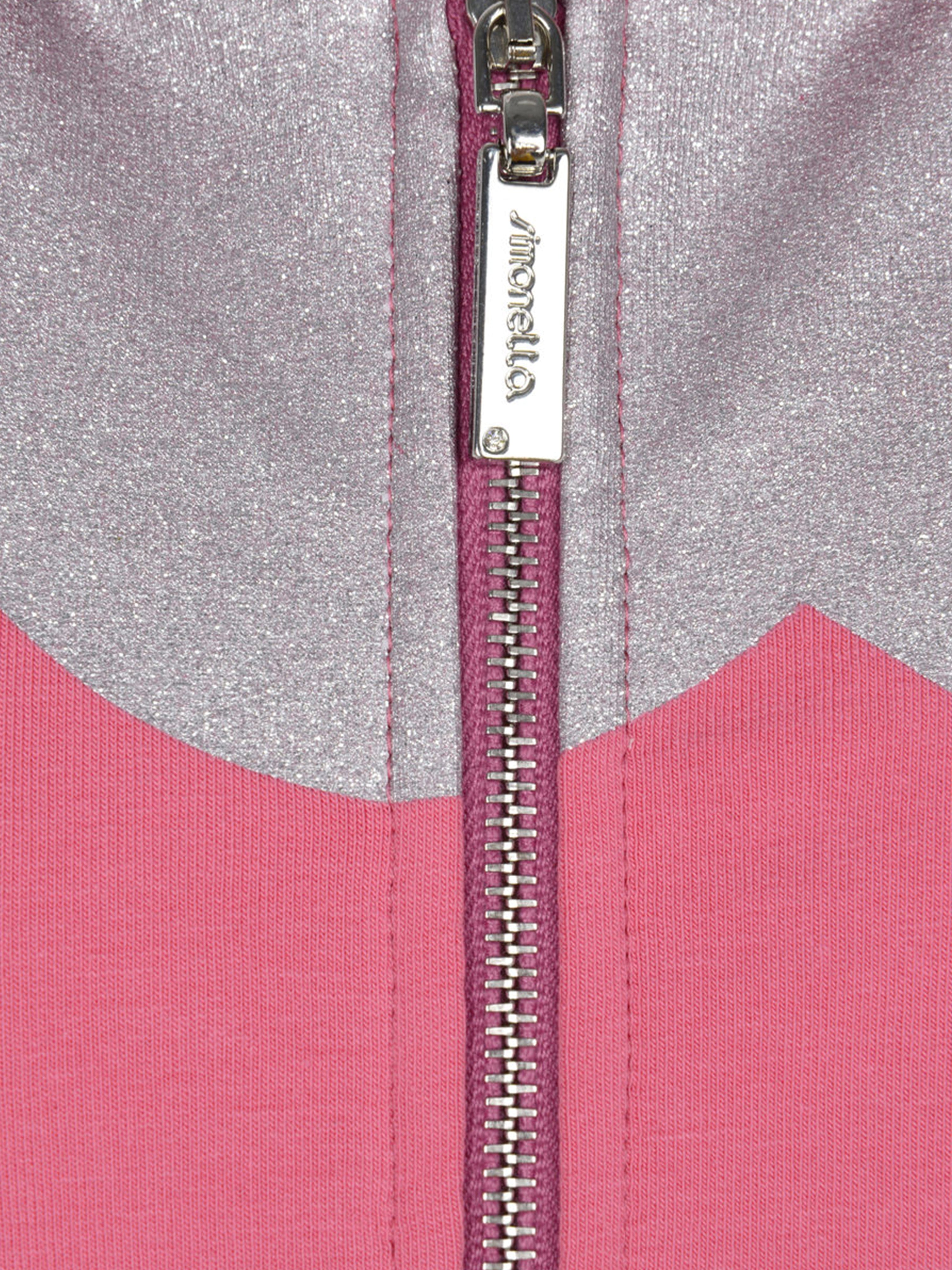 Simonetta Pink & Silver Zip Up Top