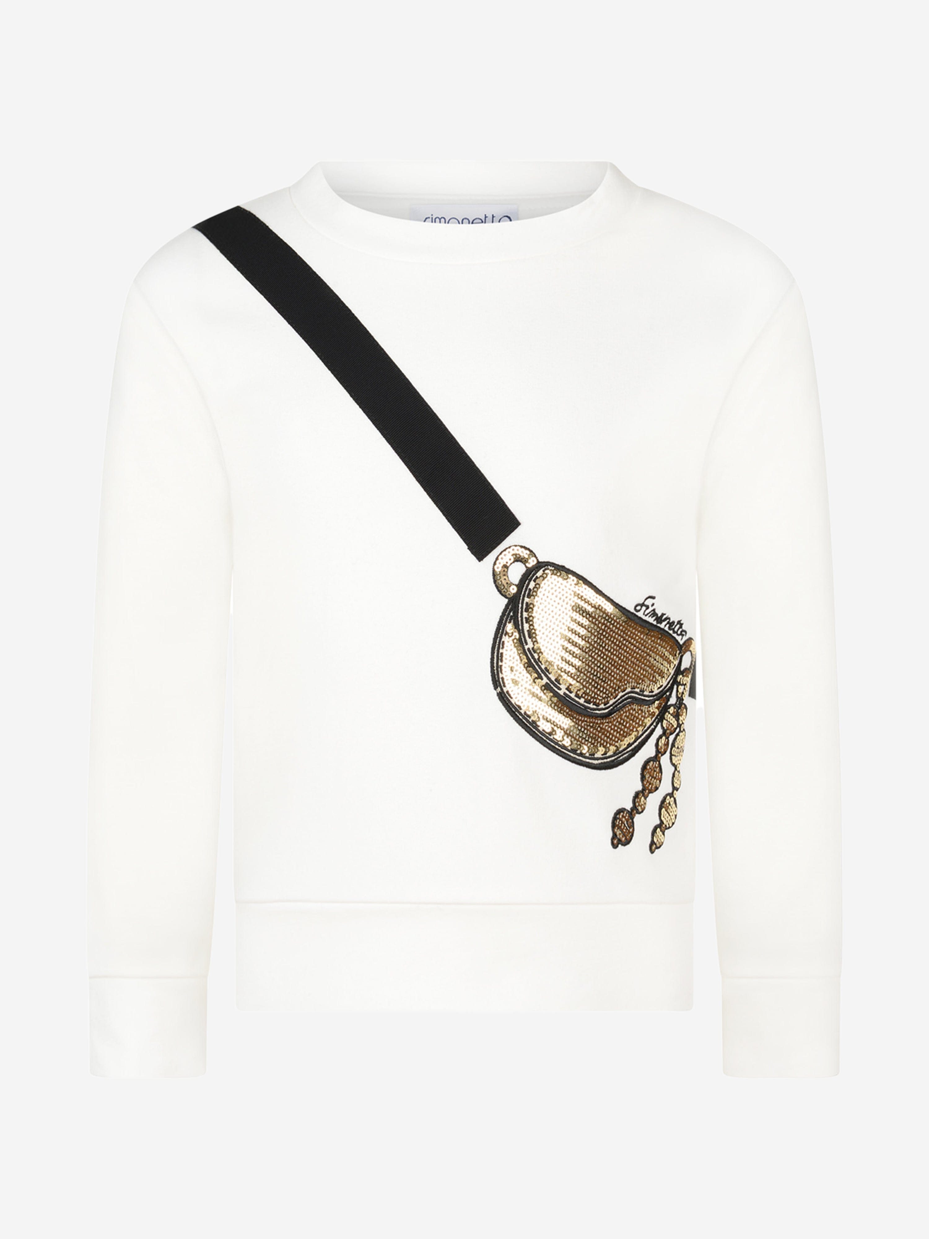 Simonetta Ivory & Gold Sequin Bag Sweater