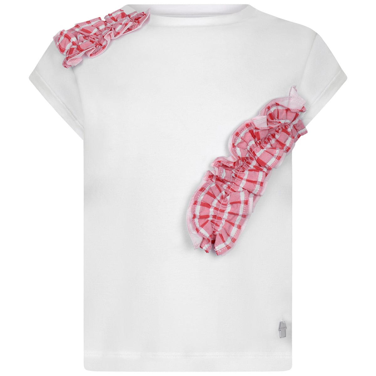 Simonetta Girls Top - & Red RuffCotton Top