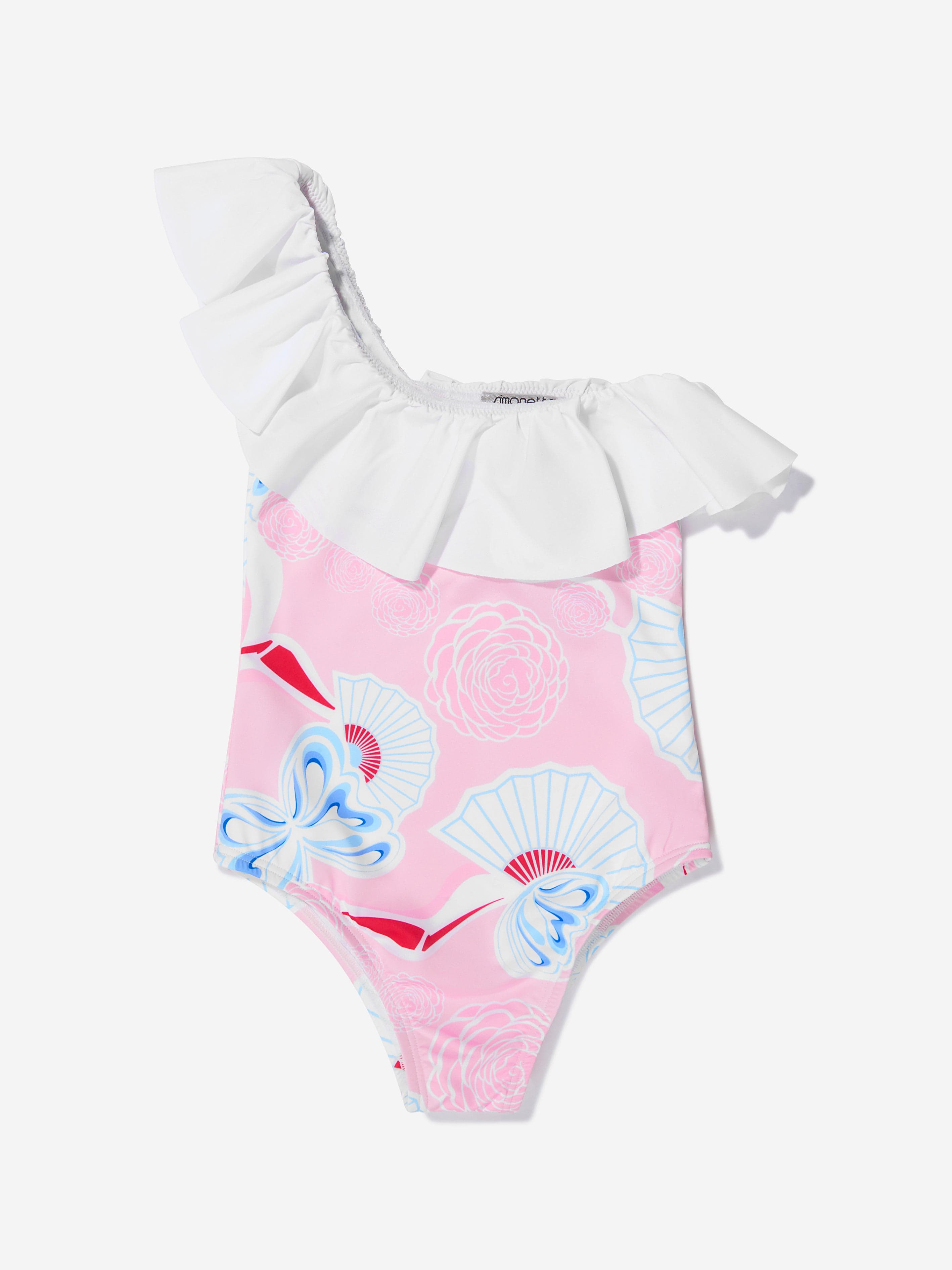 Simonetta Girls Floral Fan Print Swimsuit