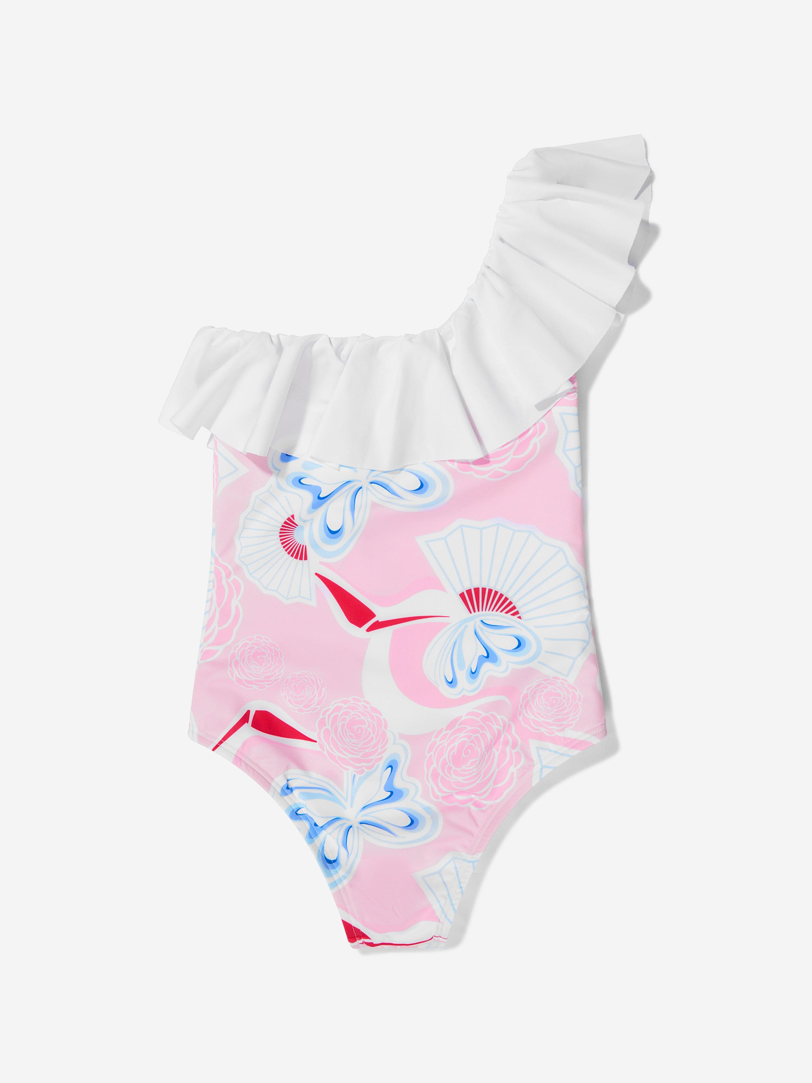 Simonetta Girls Floral Fan Print Swimsuit