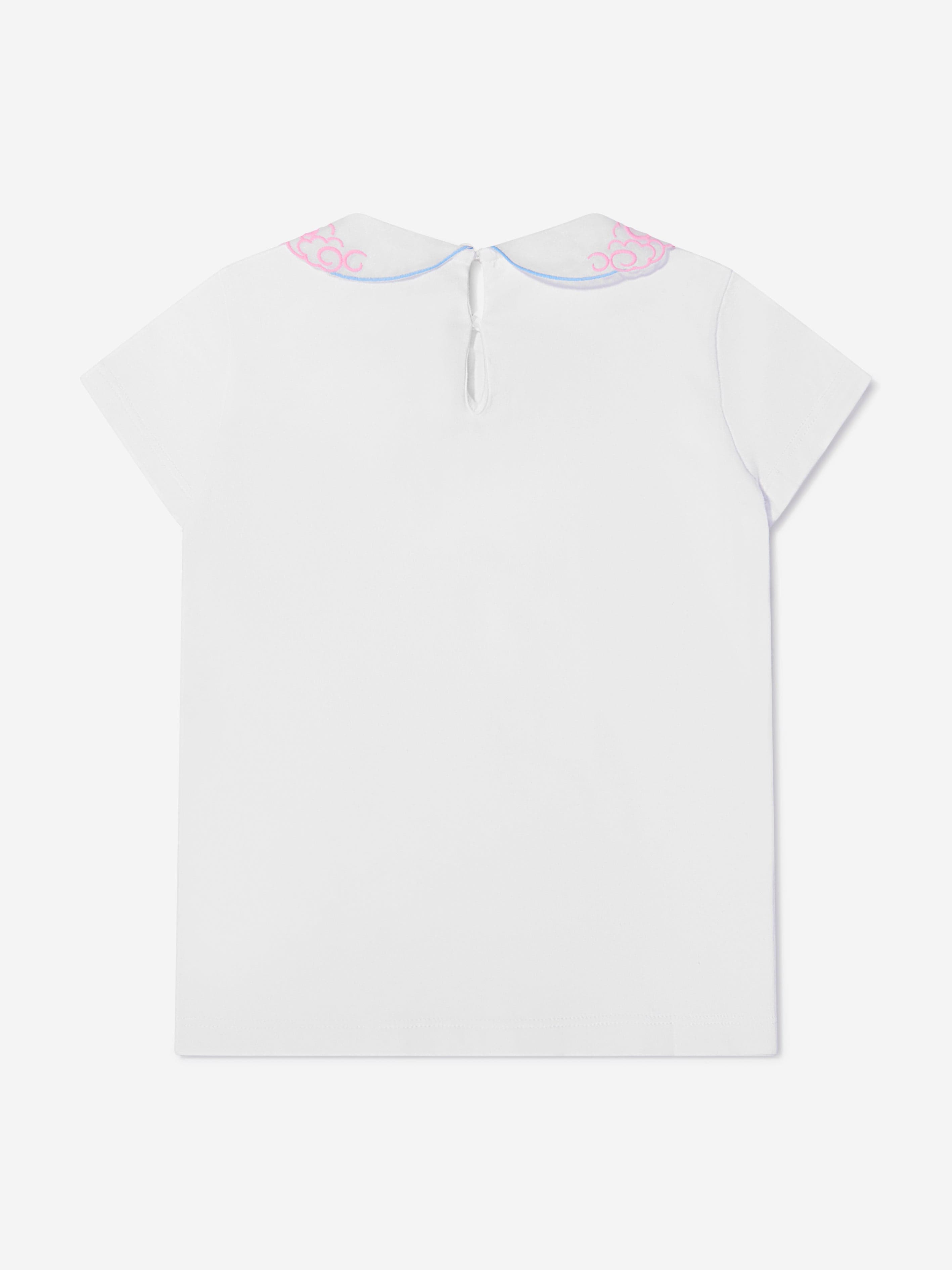 Simonetta Girls Cotton Butterfly Collar T-Shirt