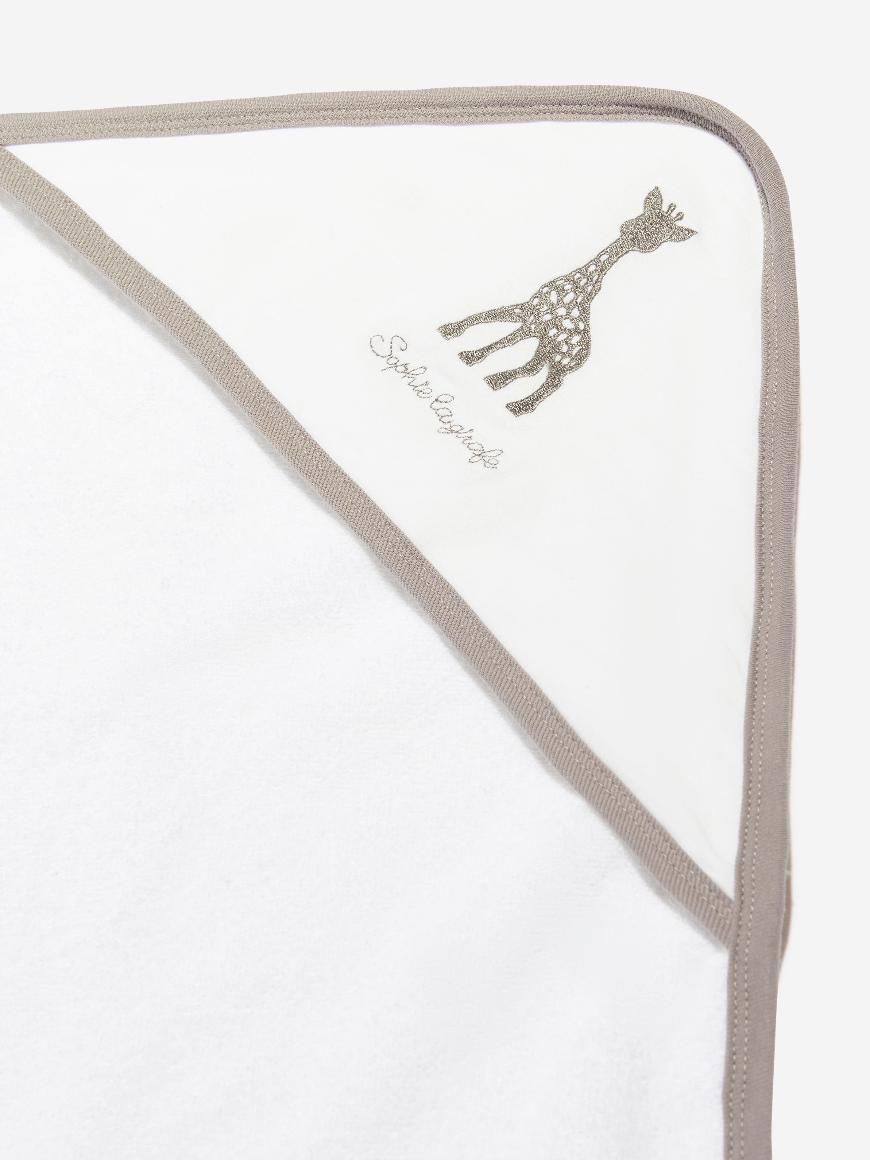 Sophie La Girafe Baby Hooded Bath Towel in White