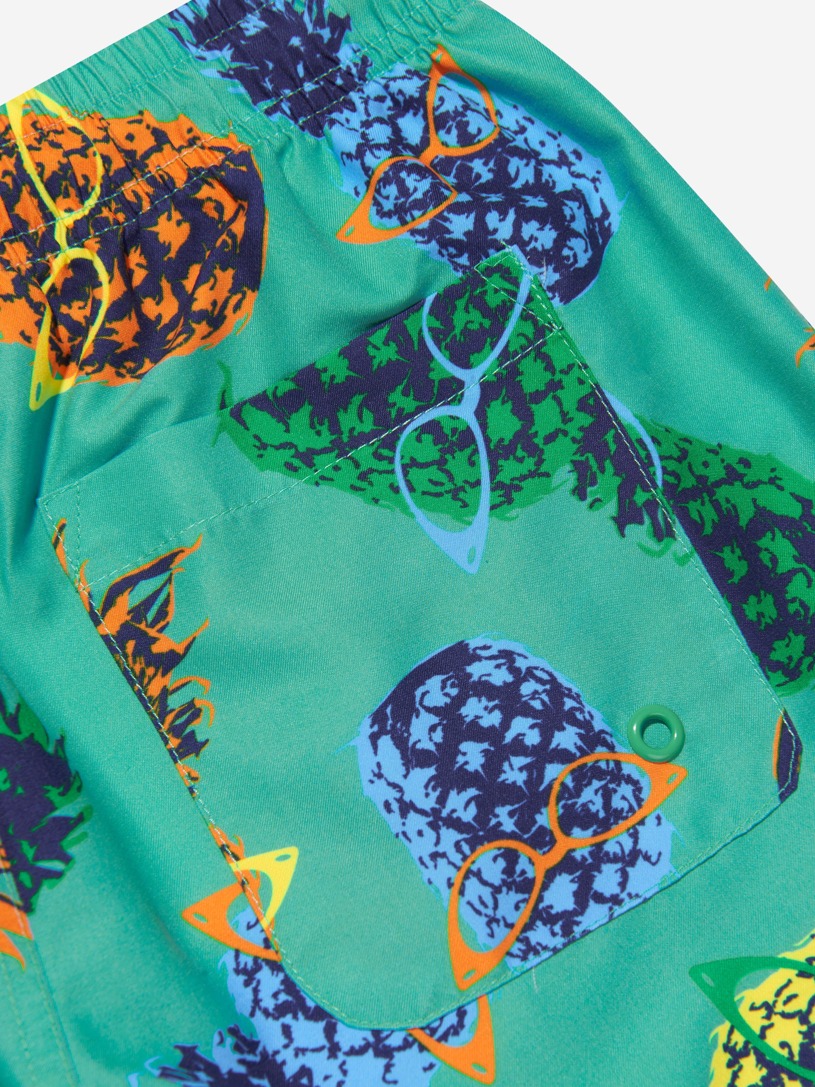 Soli Swim Boys Pineapple Swim Shorts (UPF50+) in Green