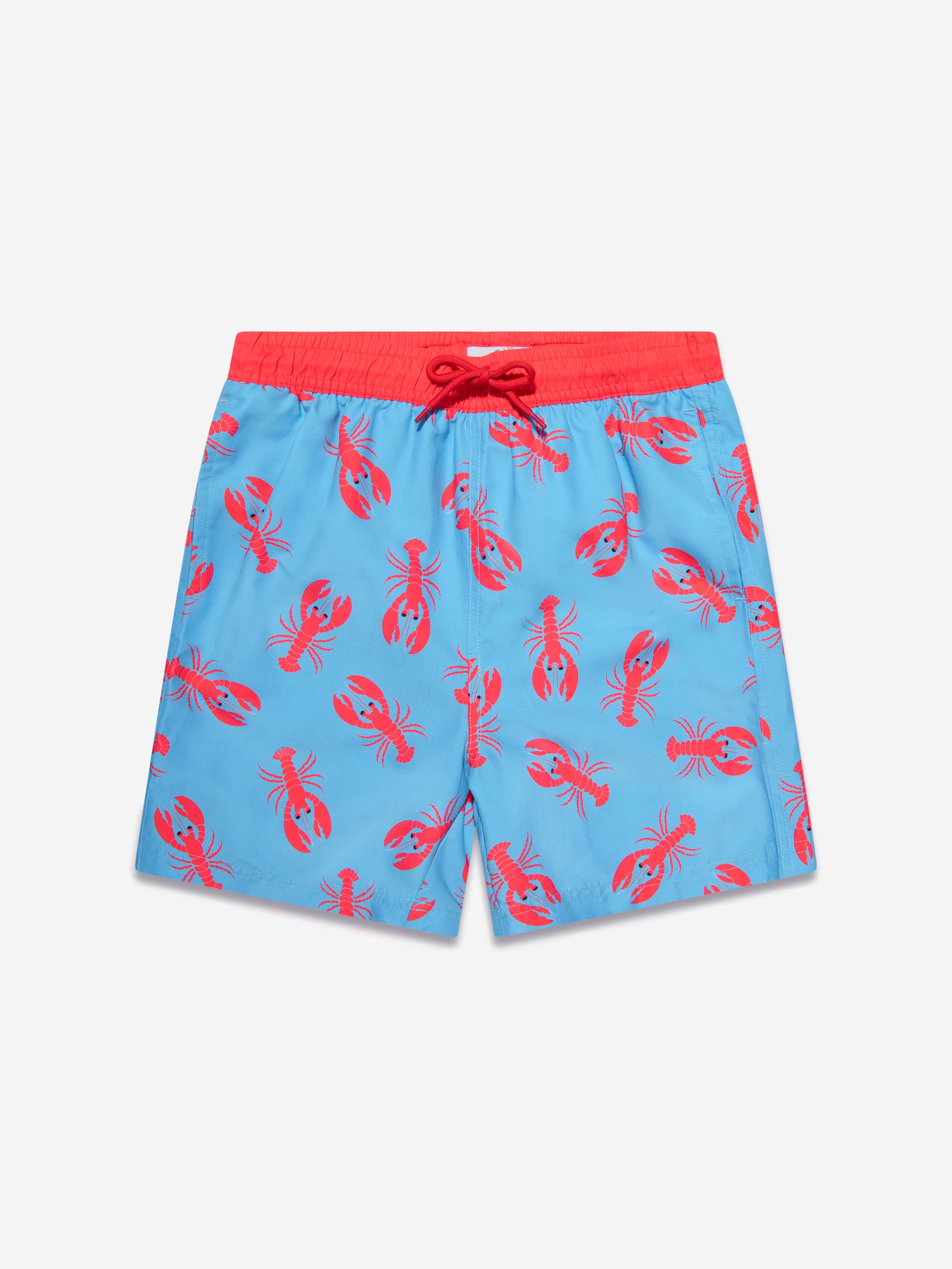 Soli Swim Boys Lobster Swim Shorts (UPF50+) in Blue