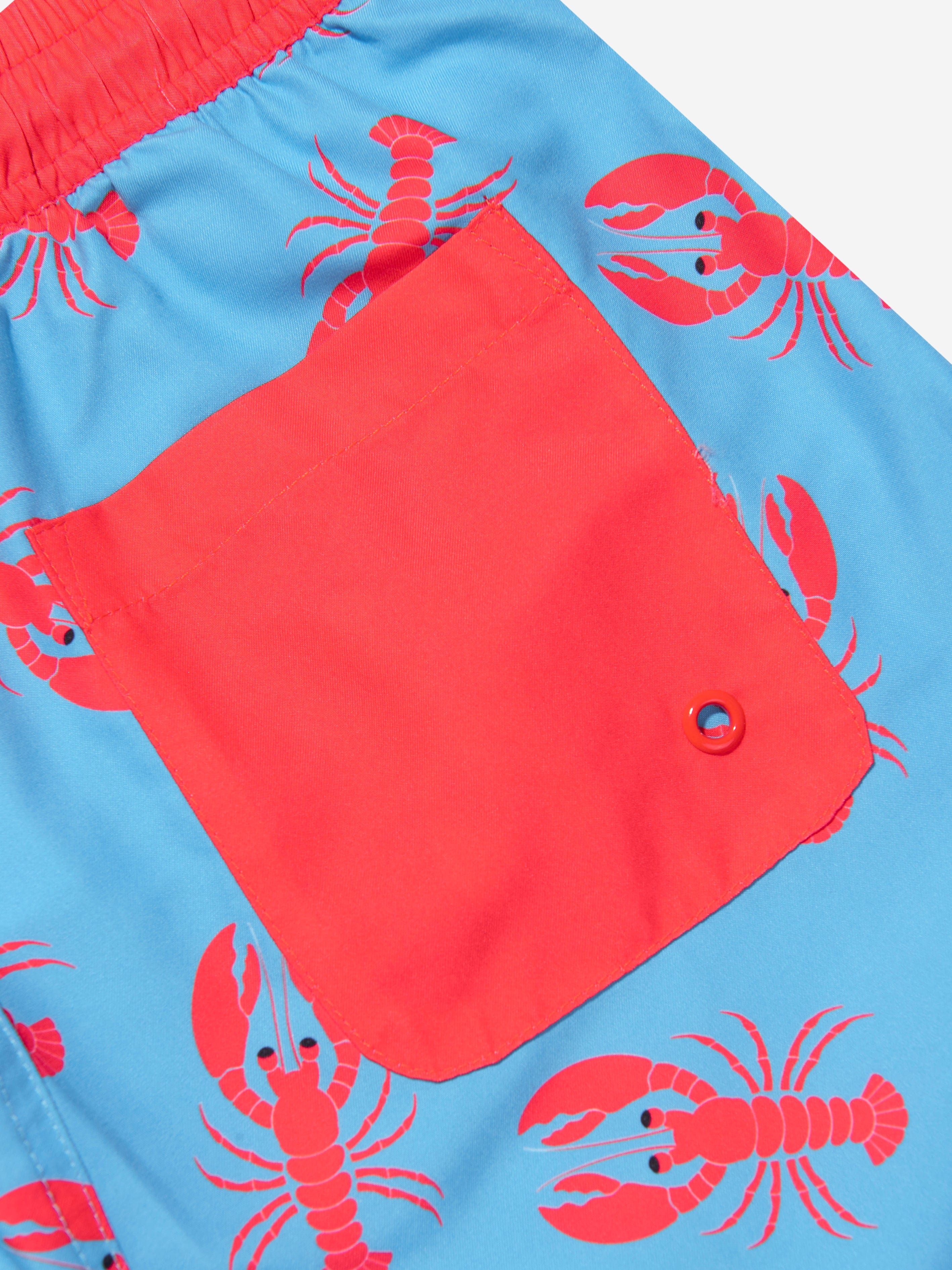 Soli Swim Boys Lobster Swim Shorts (UPF50+) in Blue