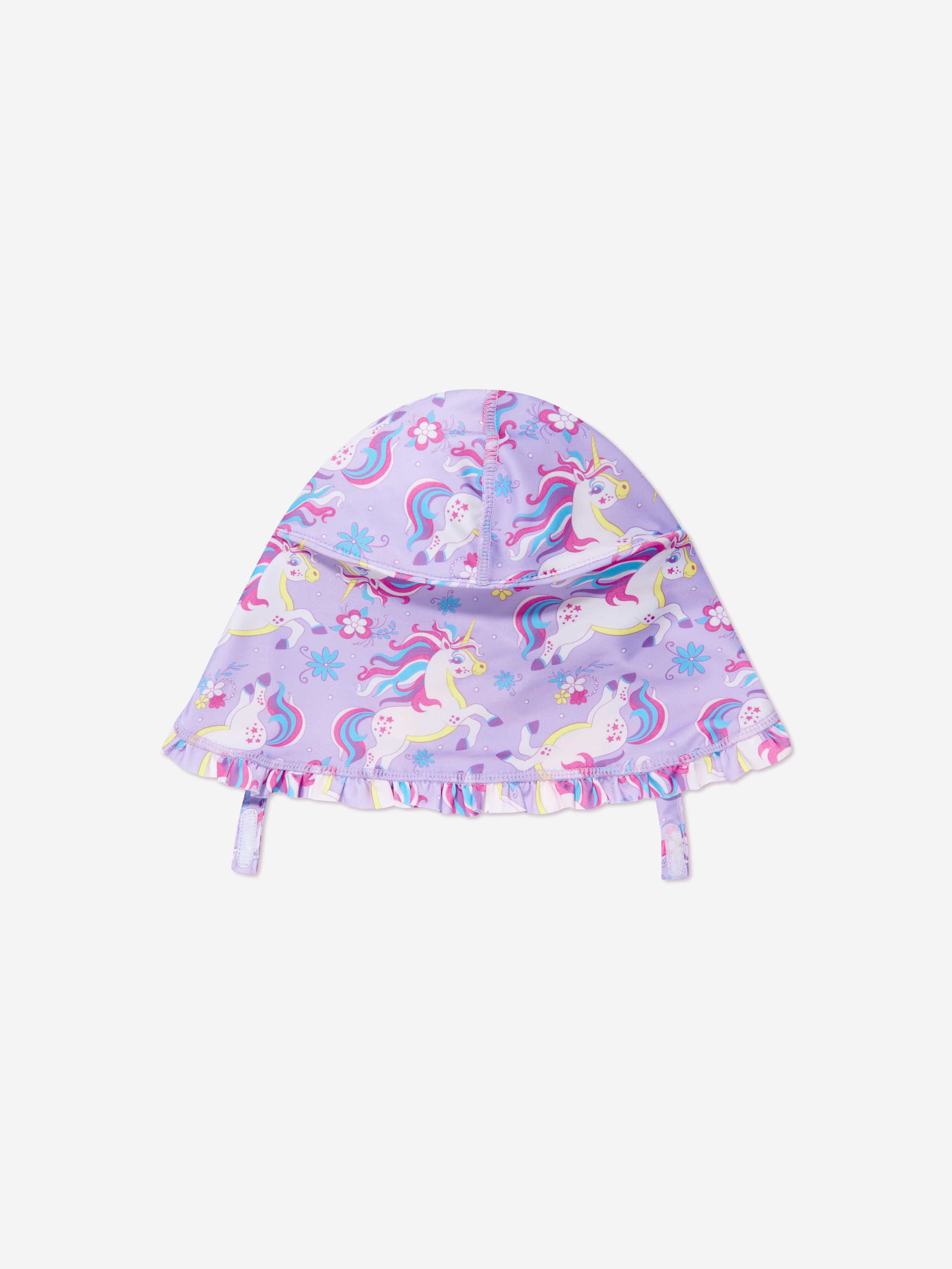 Soli Swim Baby Girls Unicorn Sun Protective Hat (UPF50+) in Purple