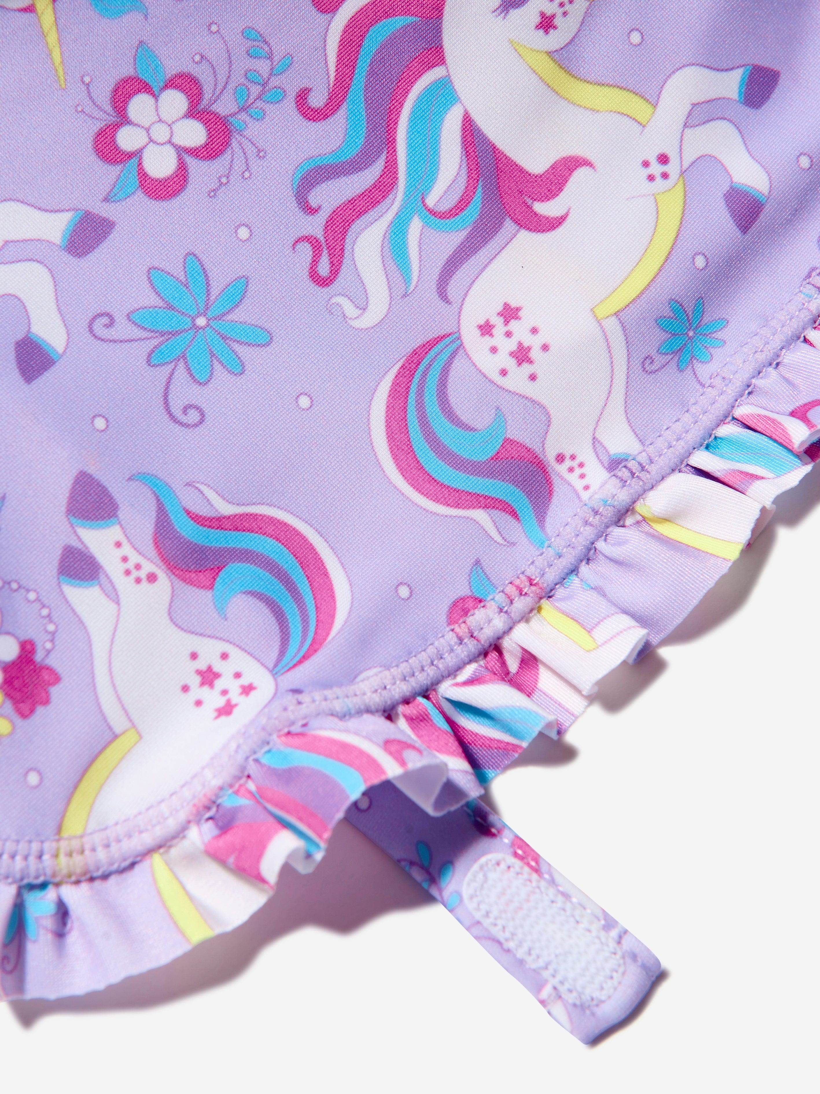 Soli Swim Baby Girls Unicorn Sun Protective Hat (UPF50+) in Purple