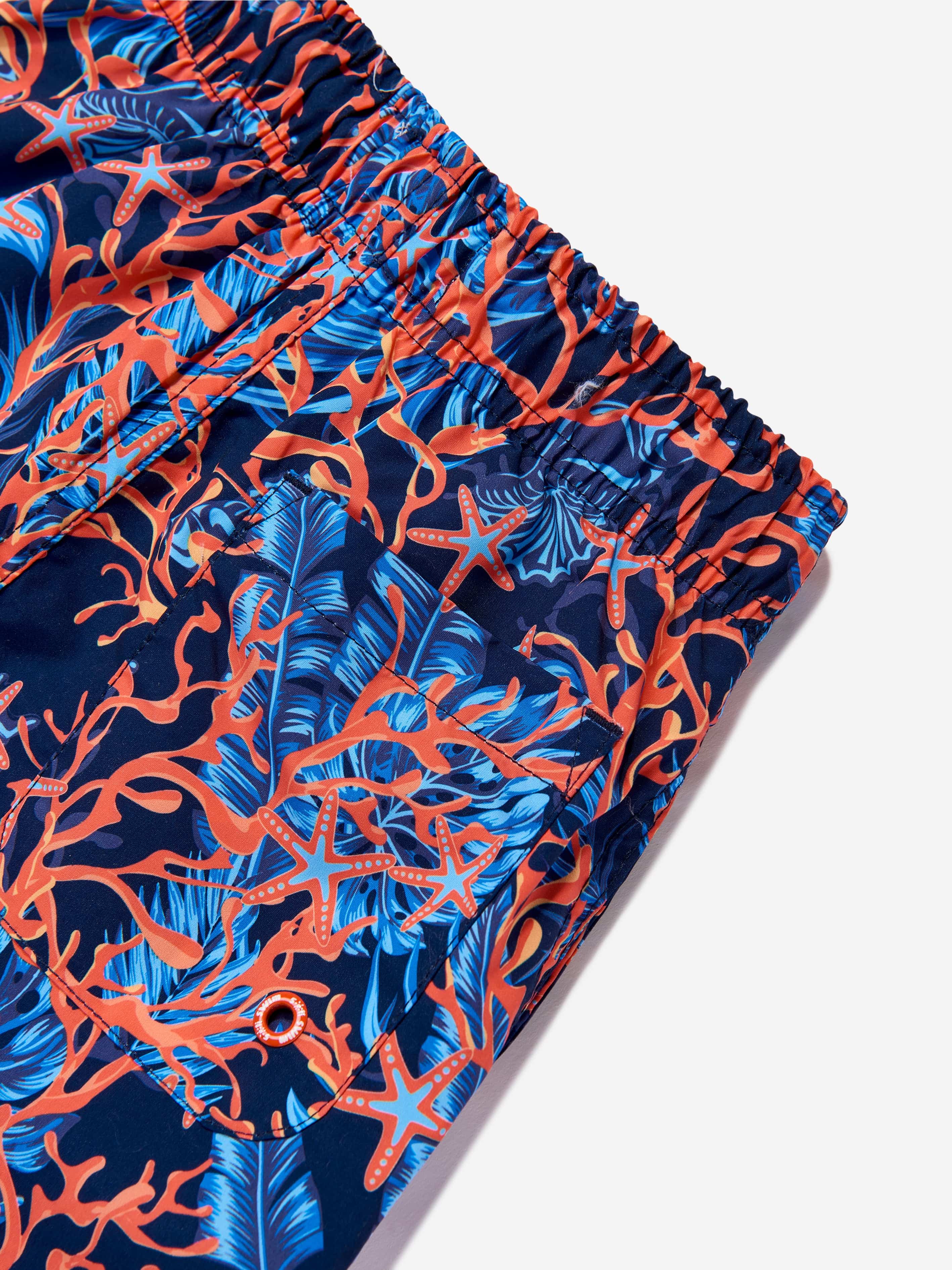 Soli Swim Boys Coral Beach Shorts in Navy (UPF50+)
