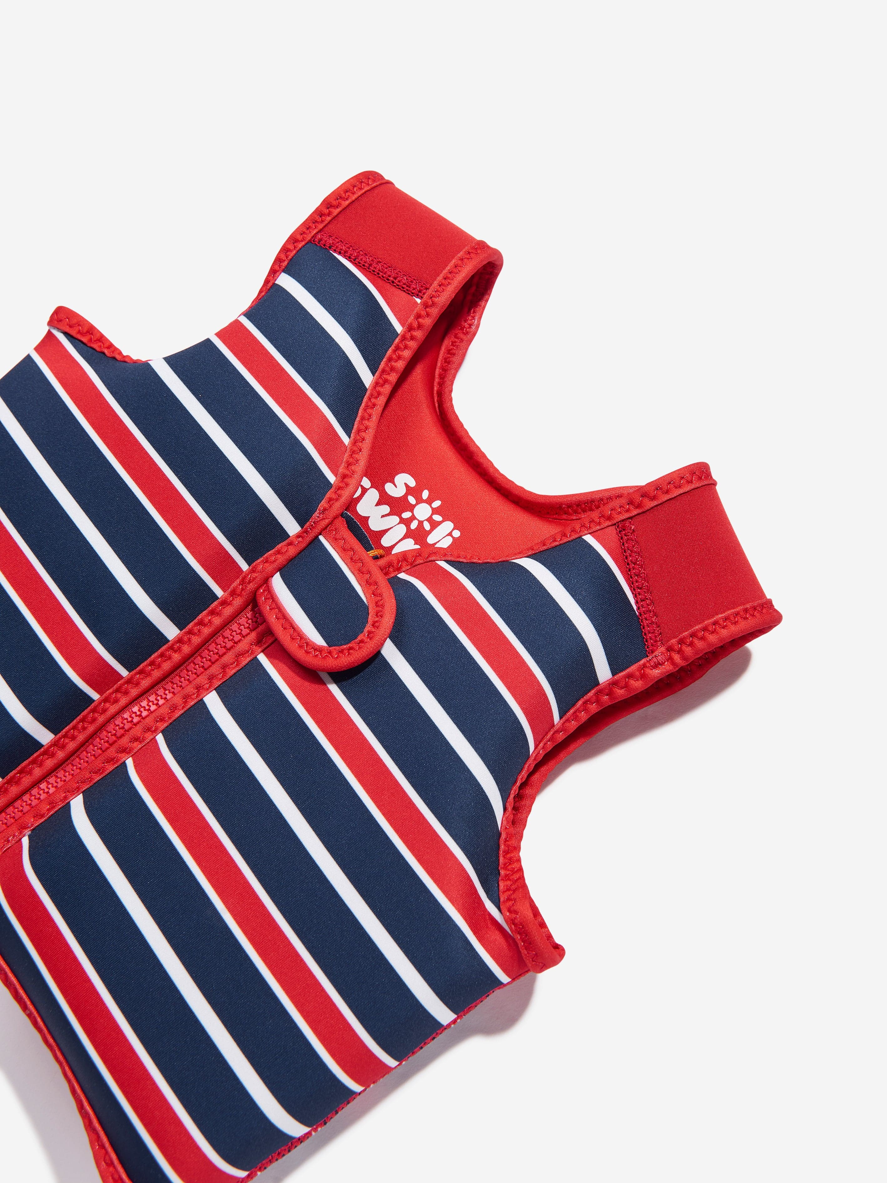 Soli Swim Boys Striped Float Jacket in Red (UPF50+)
