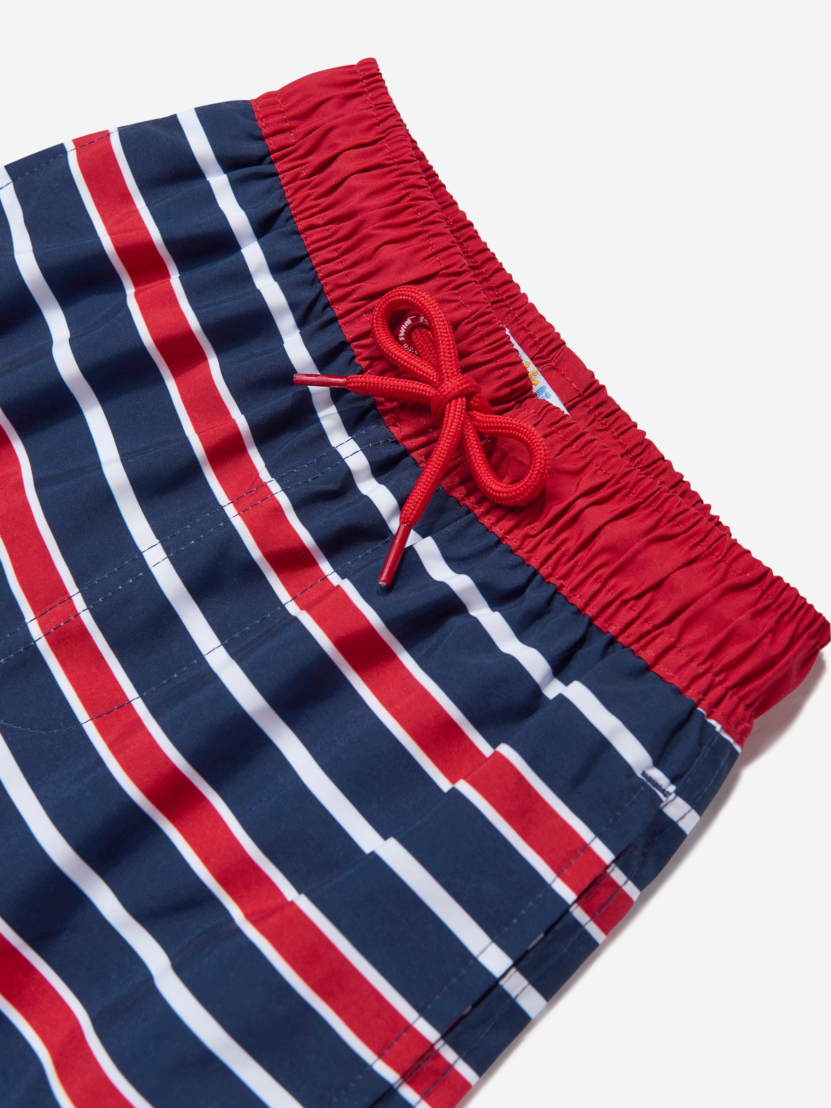 Soli Swim Boys Striped Beach Shorts in Red (UPF50+)