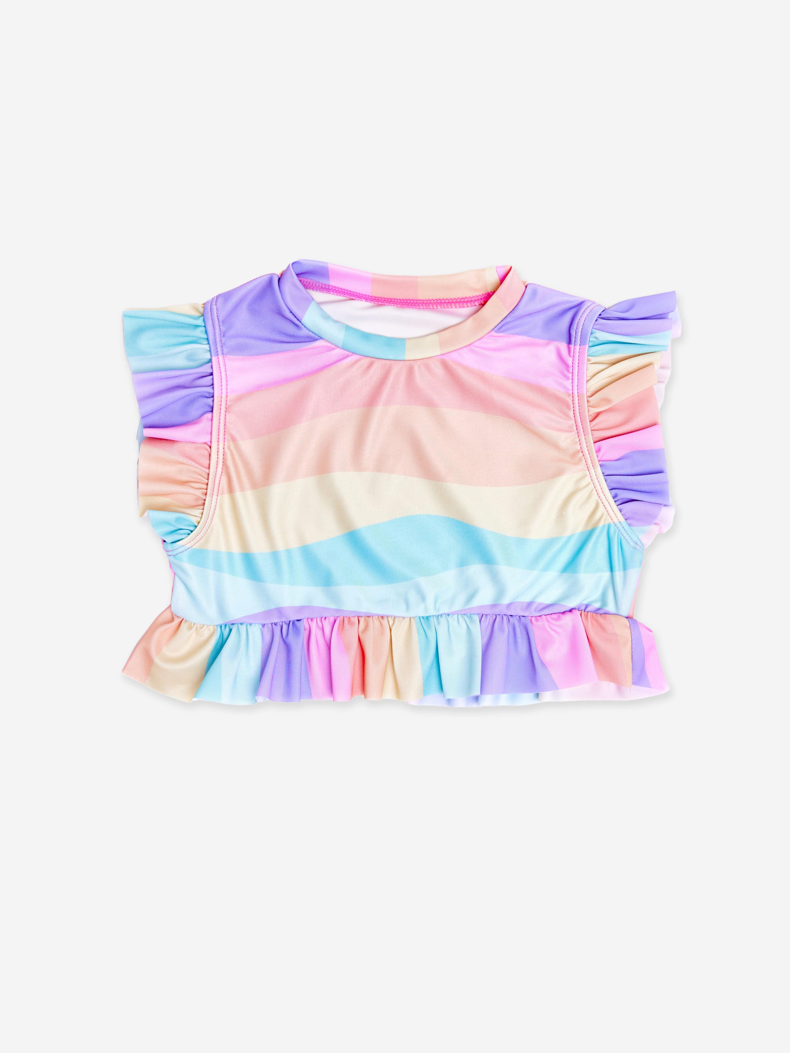 Soli Swim Girls Frill Tankini in Purple (UPF50+)