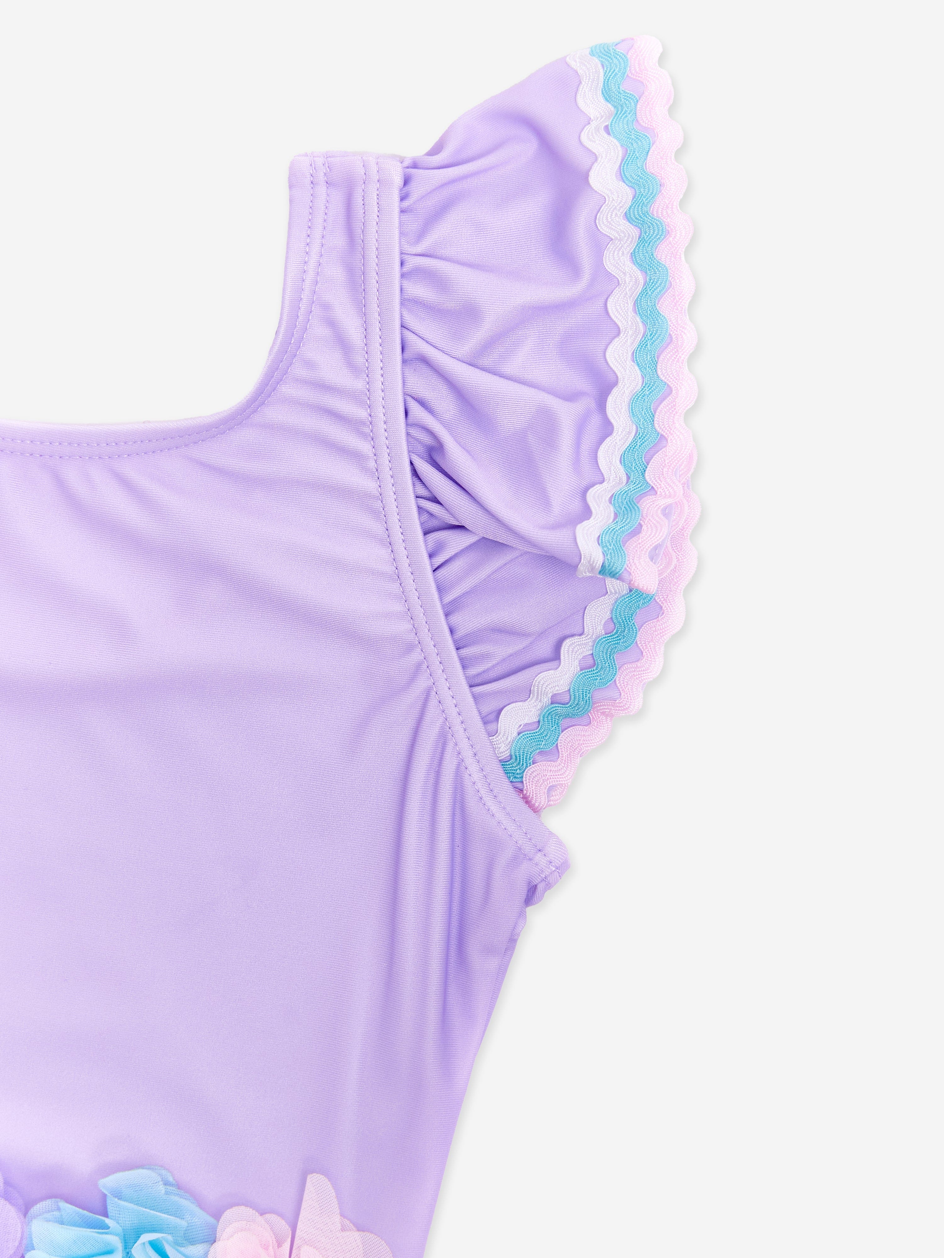 Soli Swim Girls Flower Swimsuit in Pink (UPF50+)