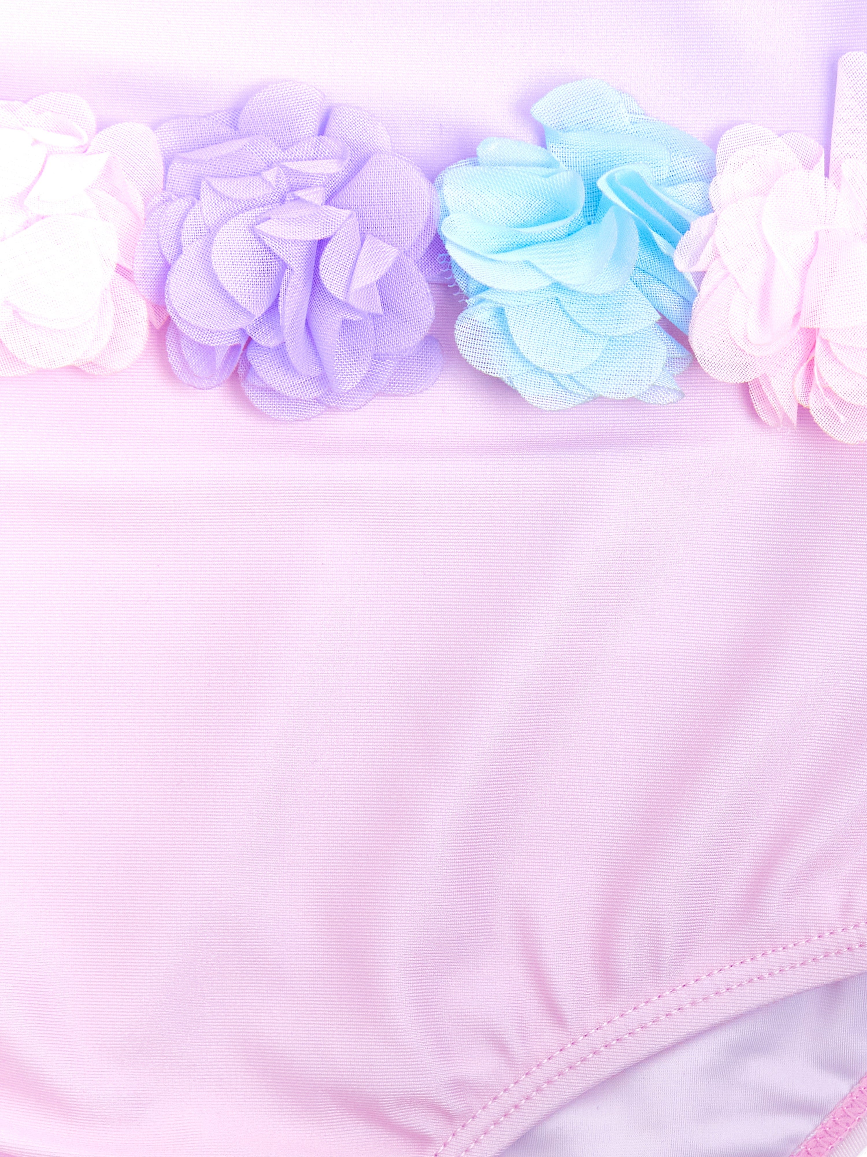 Soli Swim Girls Flower Swimsuit in Pink (UPF50+)